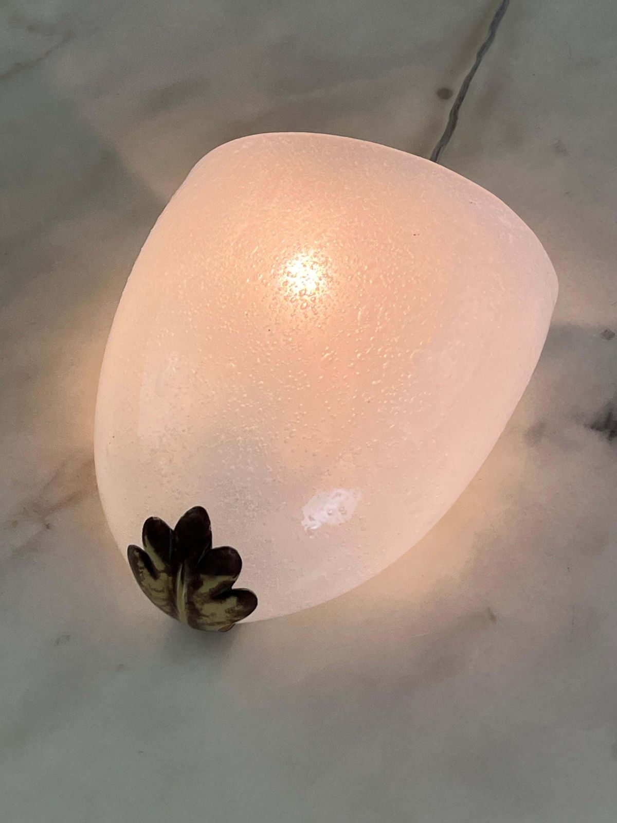 Mid Century Ercole Barovier Murano Glass And Brass Wall Lamp 1950s photo vinterior