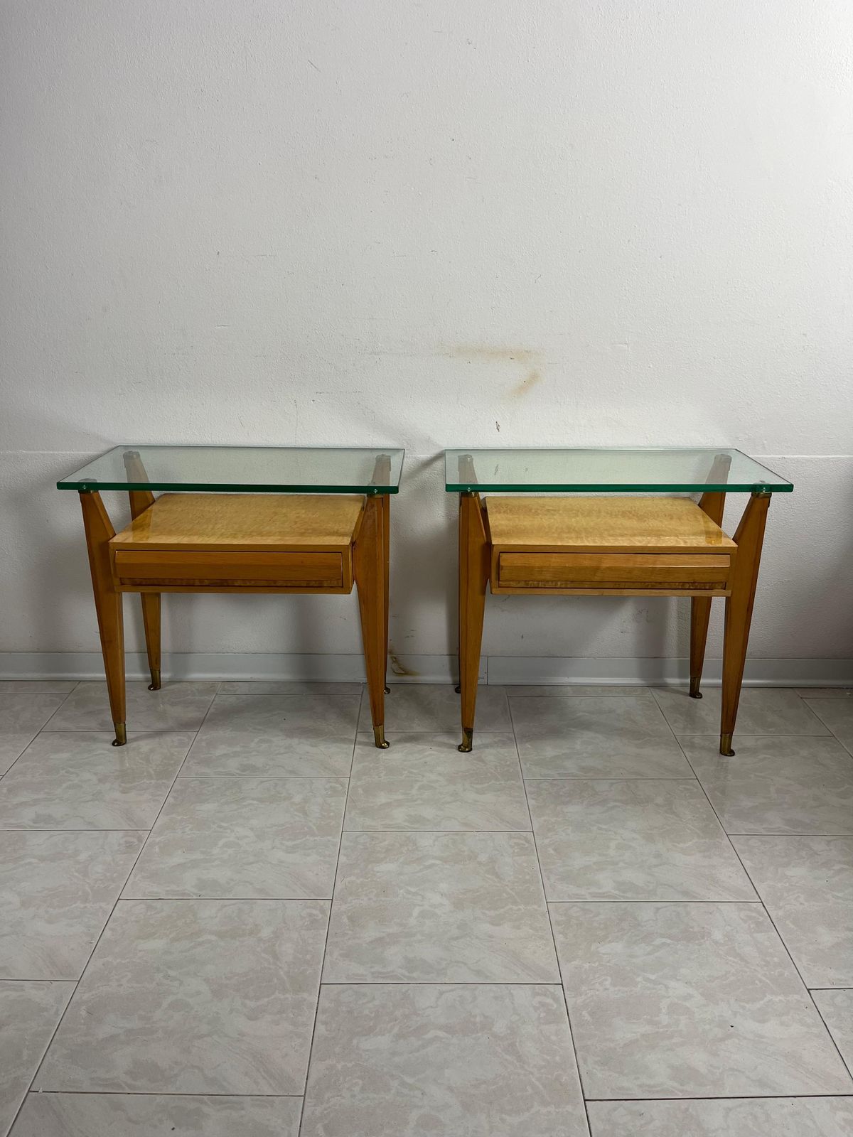 photo buy Set Of 2 Bedside Tables G. Cecchini/C. Lissone Attributed To Vittorio Dassi 1950