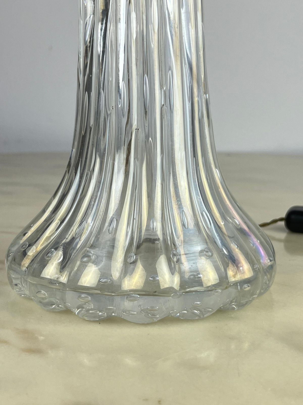 Mid Century Murano Glass Table Lamp Attributed To Barovier & Toso, Italy, 1950 photo furniture