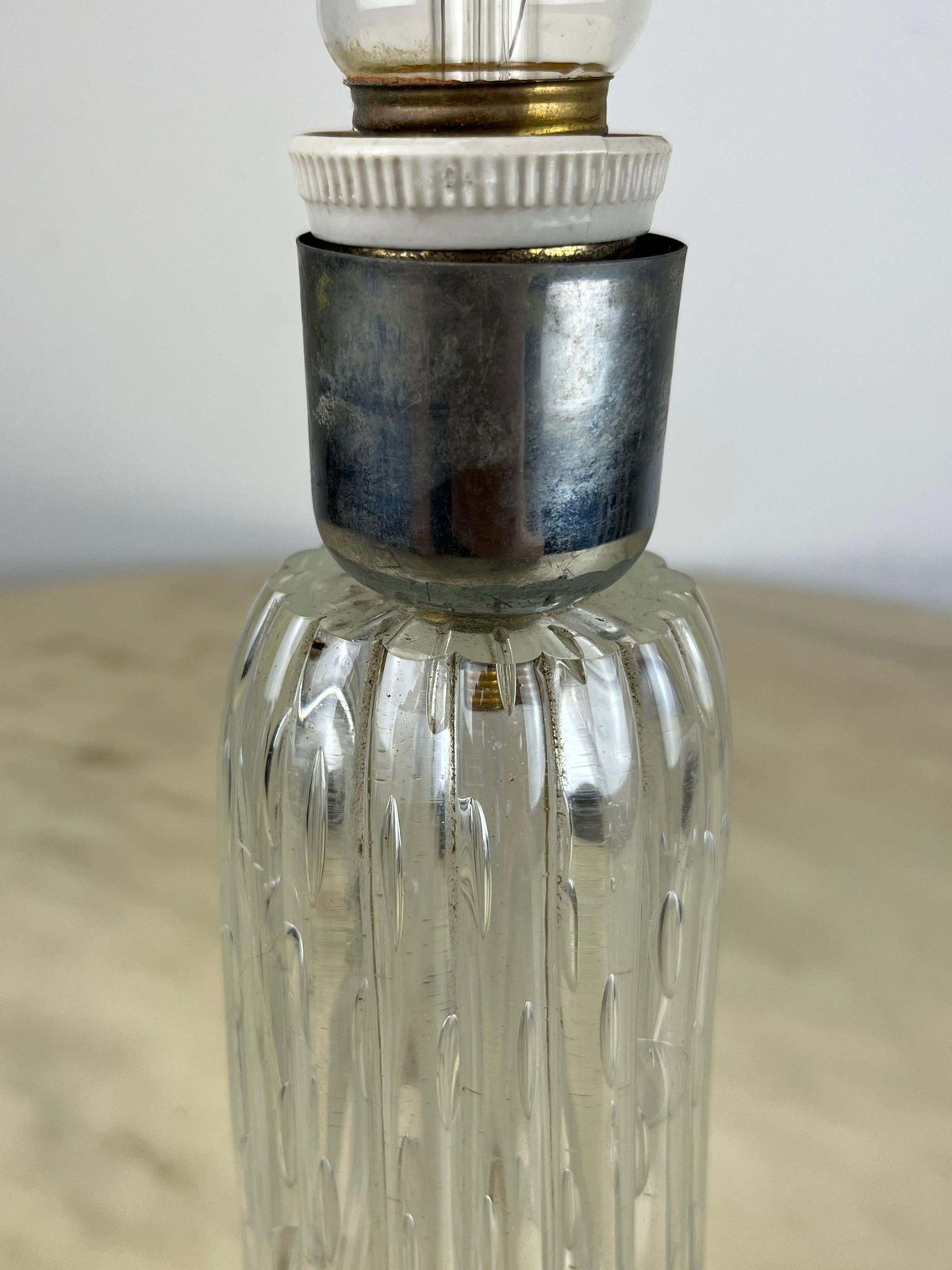 Mid Century Murano Glass Table Lamp Attributed To Barovier & Toso, Italy, 1950 photo vintage