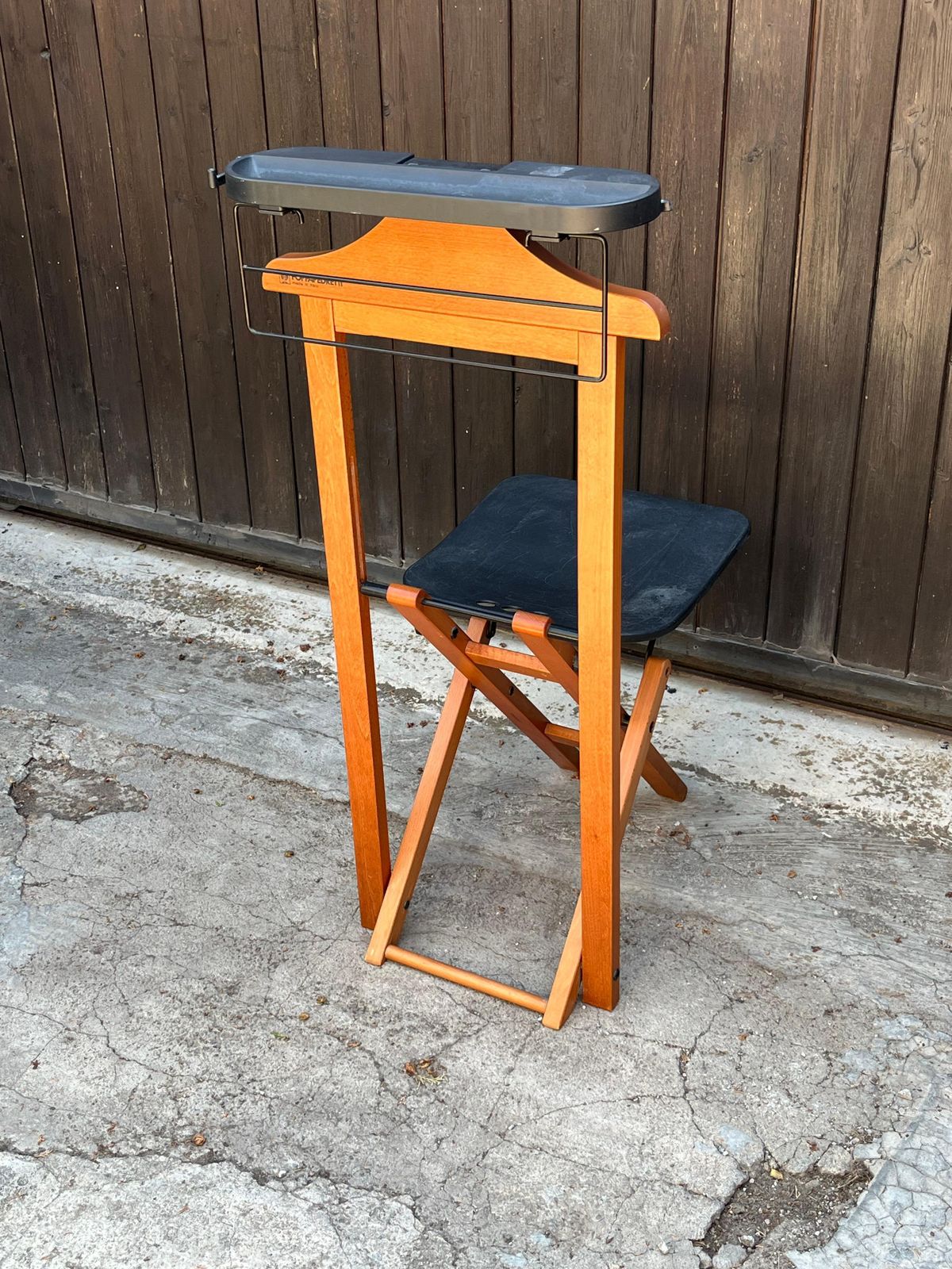 Valet/Foldable Clothes Hanger, With Seat, "Foppapedretti", Made In Italy 1980s photo Furniture