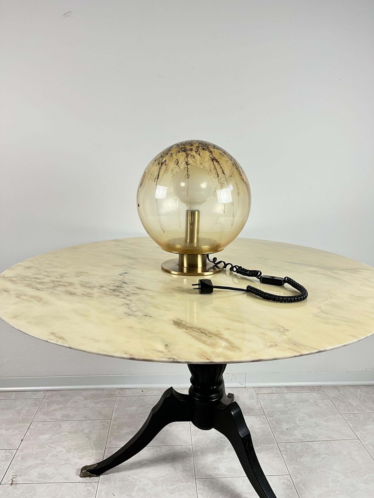 Vintage La Murrina Table Lamp, Murano Glass And Brass, Italy, 1968 photo Lighting