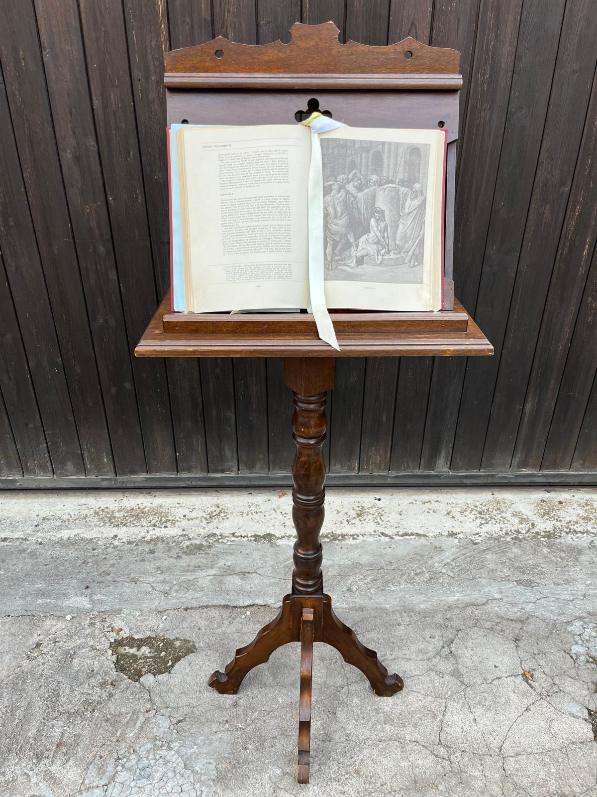 Mid Century Wooden Revolving Lectern, 1940s photo furniture