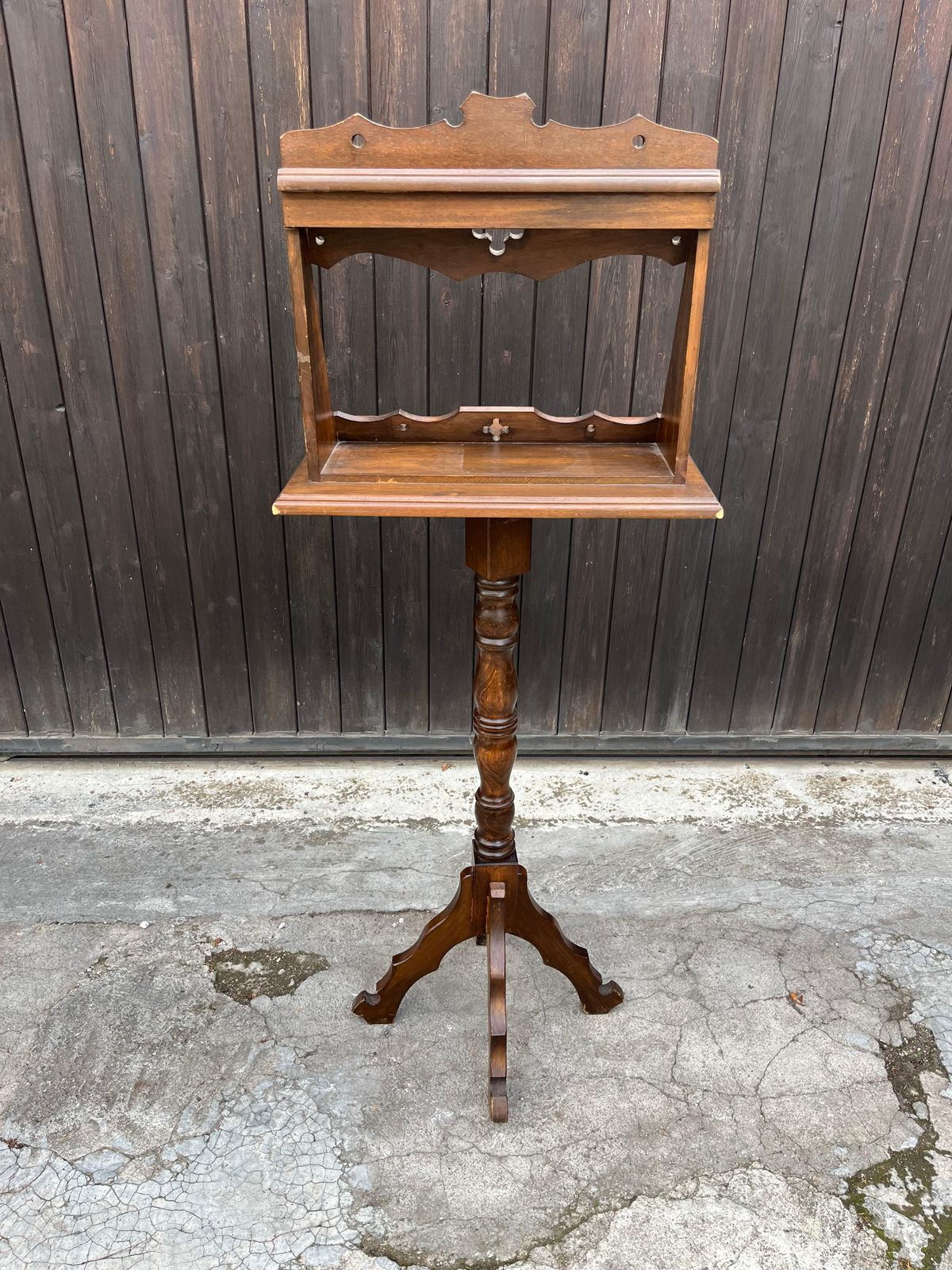 Mid Century Wooden Revolving Lectern, 1940s photo vintage