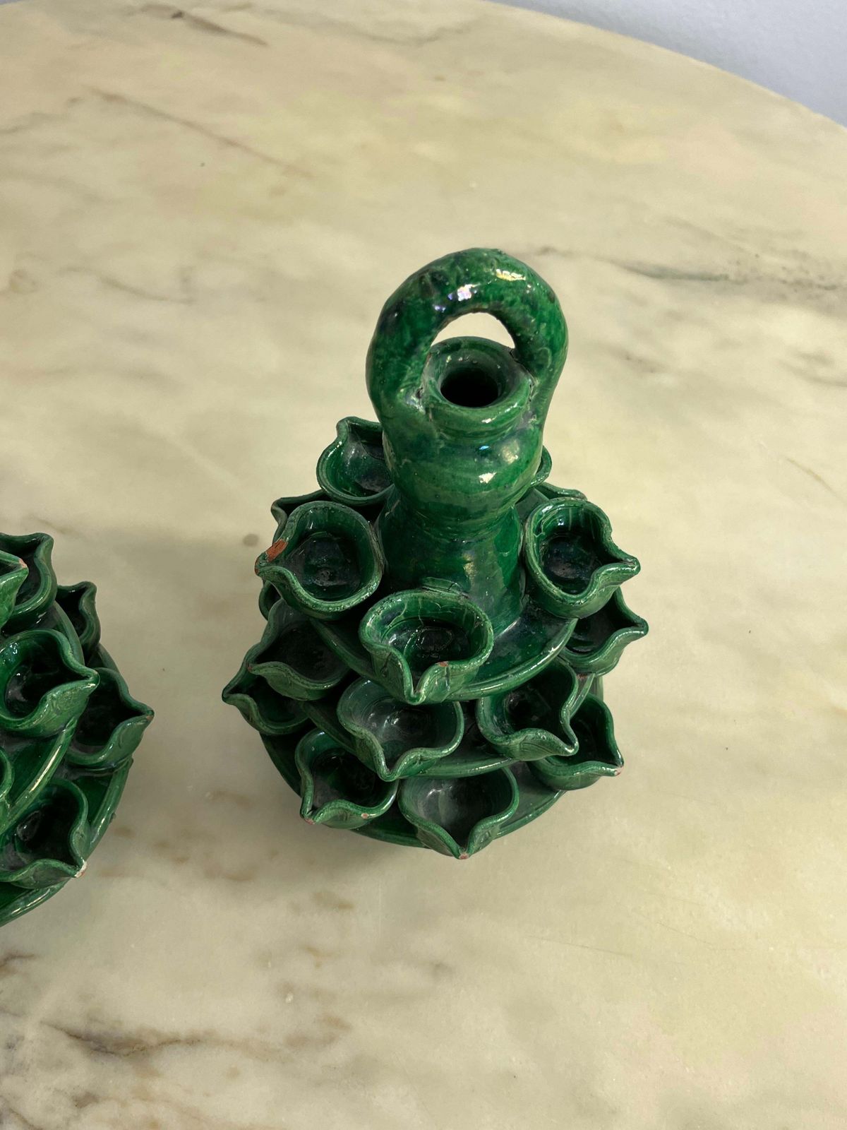 Set Of 2 Lumiere Of Saint Anthony In Caltagirone Ceramic, 1940s photo vinterior