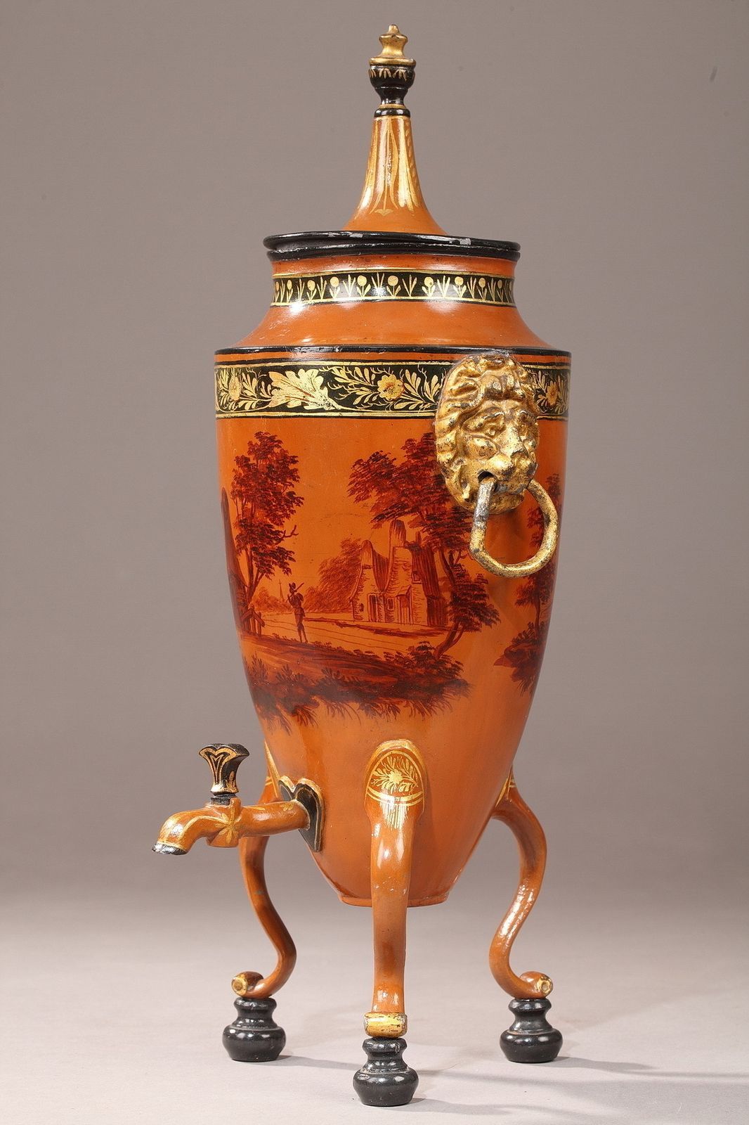 Paire de fontaines à boisson en tôle laquée, époque Empire photo 2486.0