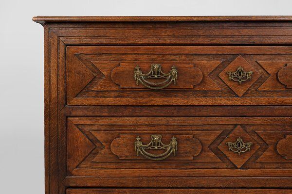 Antique Handcrafted And Carved Oak Chest Of Drawers, 1800s photo furniture