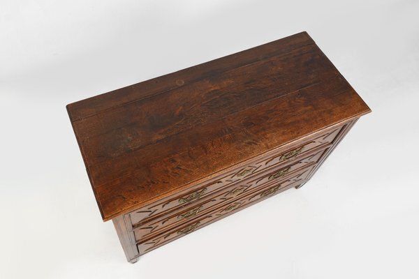 Antique Handcrafted And Carved Oak Chest Of Drawers, 1800s photo buy