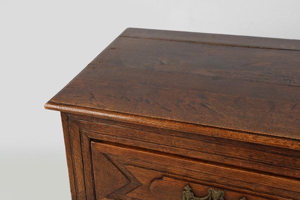 Antique Handcrafted And Carved Oak Chest Of Drawers, 1800s photo vintage