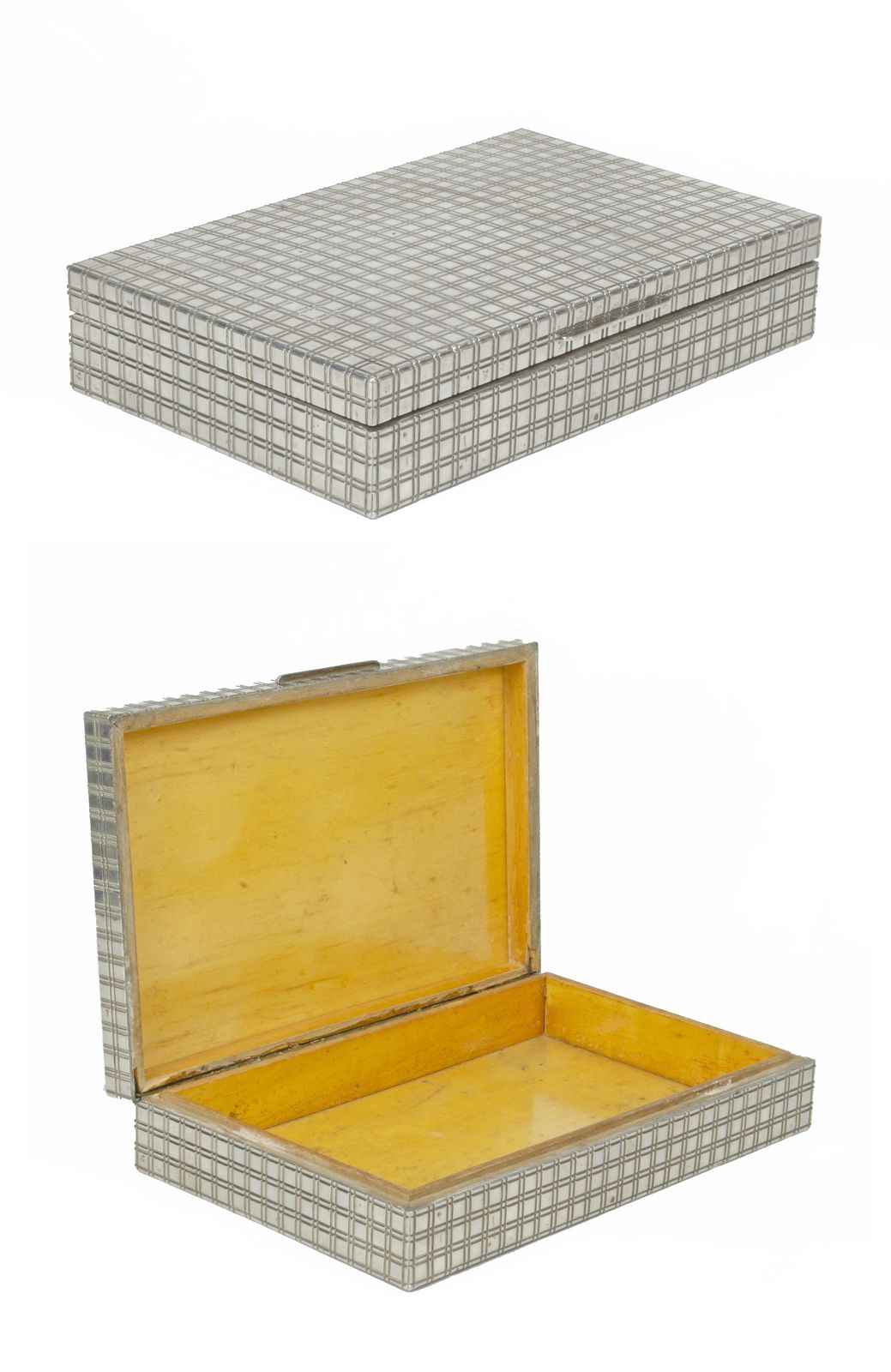 Mid 20th Century Modern Wood And Silver Decorative/Cigar Box By Duhill, England