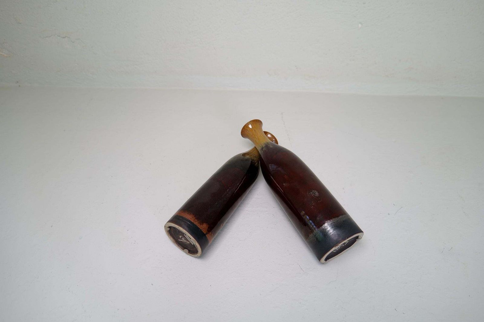 photo for sale Scandinavian Modern Pair Of Ceramic Vases/Bottles Carl Harry Stålhane Sweden