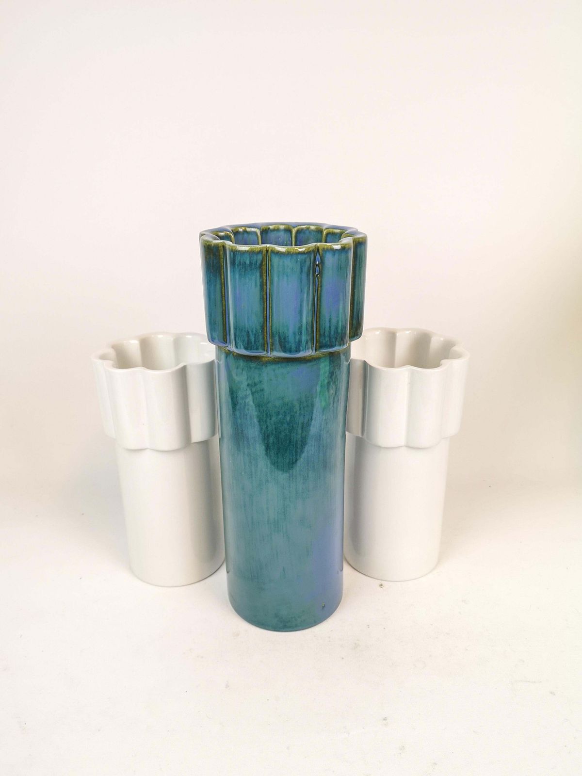 Scandinavian Modern Set Of 3 Vases Konvex By Karin Björquist Gustavsberg, Sweden photo furniture