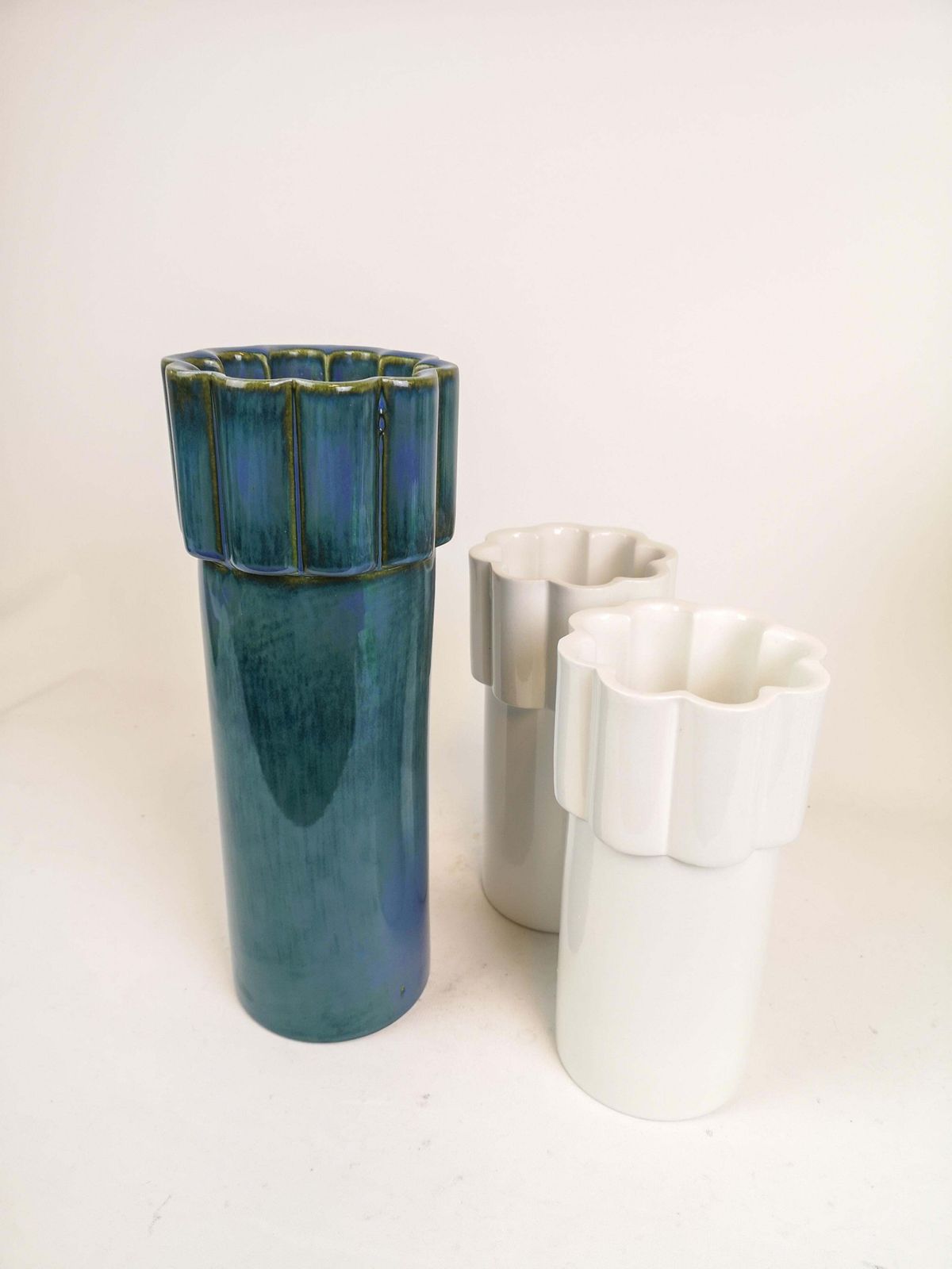 Scandinavian Modern Set Of 3 Vases Konvex By Karin Björquist Gustavsberg, Sweden photo Home Decor