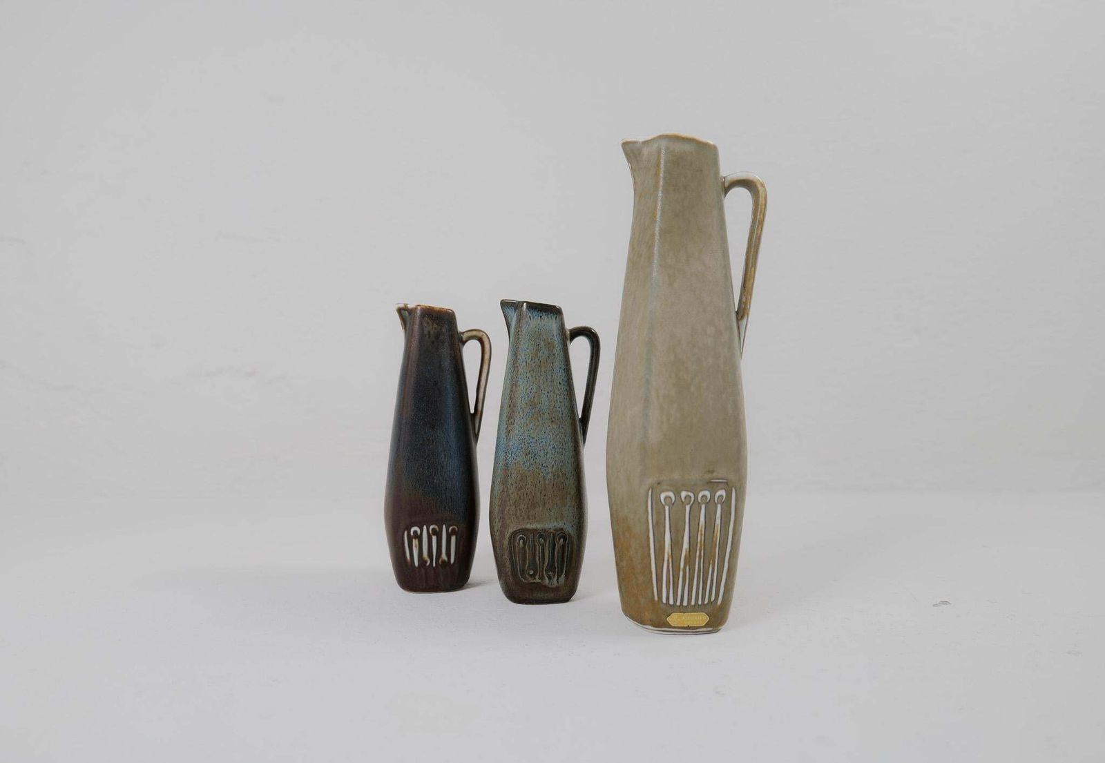 Midcentury Modern Set Of 3 Ceramic Pieces Sweden 1950 Rörstrand Gunnar Nylund photo vinterior