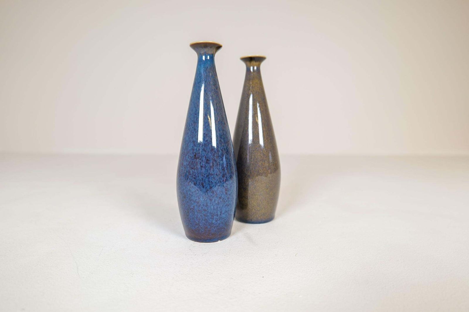 Mid Century Modern Pair Of Vases By Carl Harry Stålhane, Rörstrand Sweden 1950s photo vintage