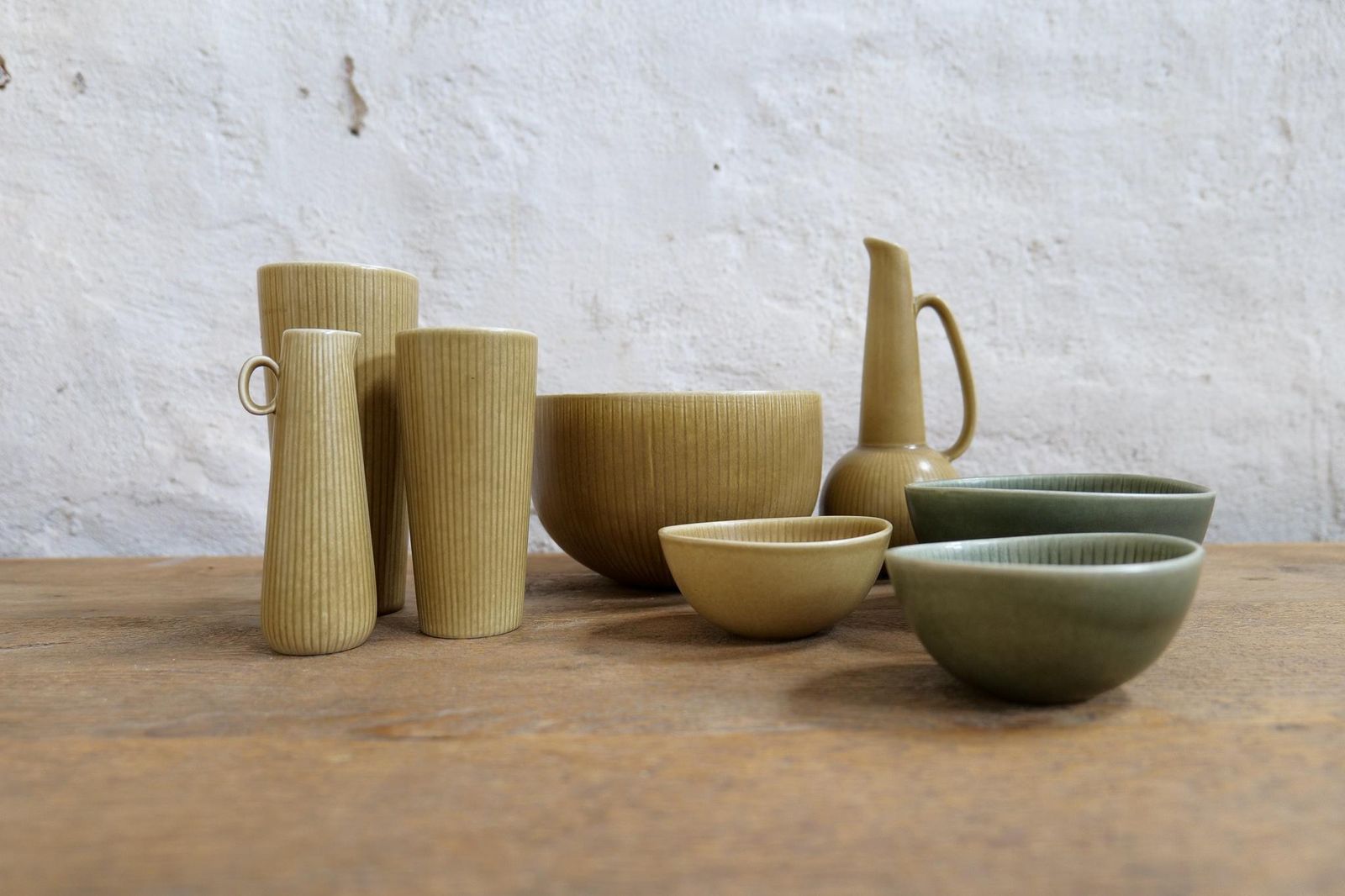 Scandinavian Midcentury Set Of 8 Rörstrand Ritzi Vases And Bowls Gunnar Nylund photo furniture