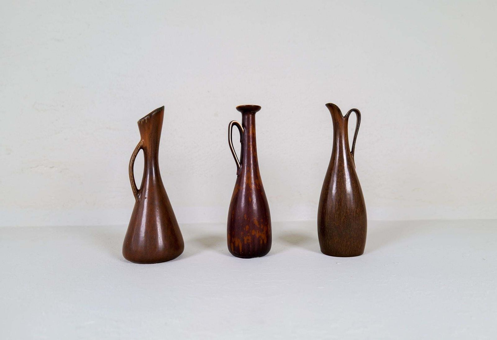 Midcentury Modern Set Of 3 Ceramic Pieces Rörstrand Gunnar Nylund Sweden, 1950s photo vinterior