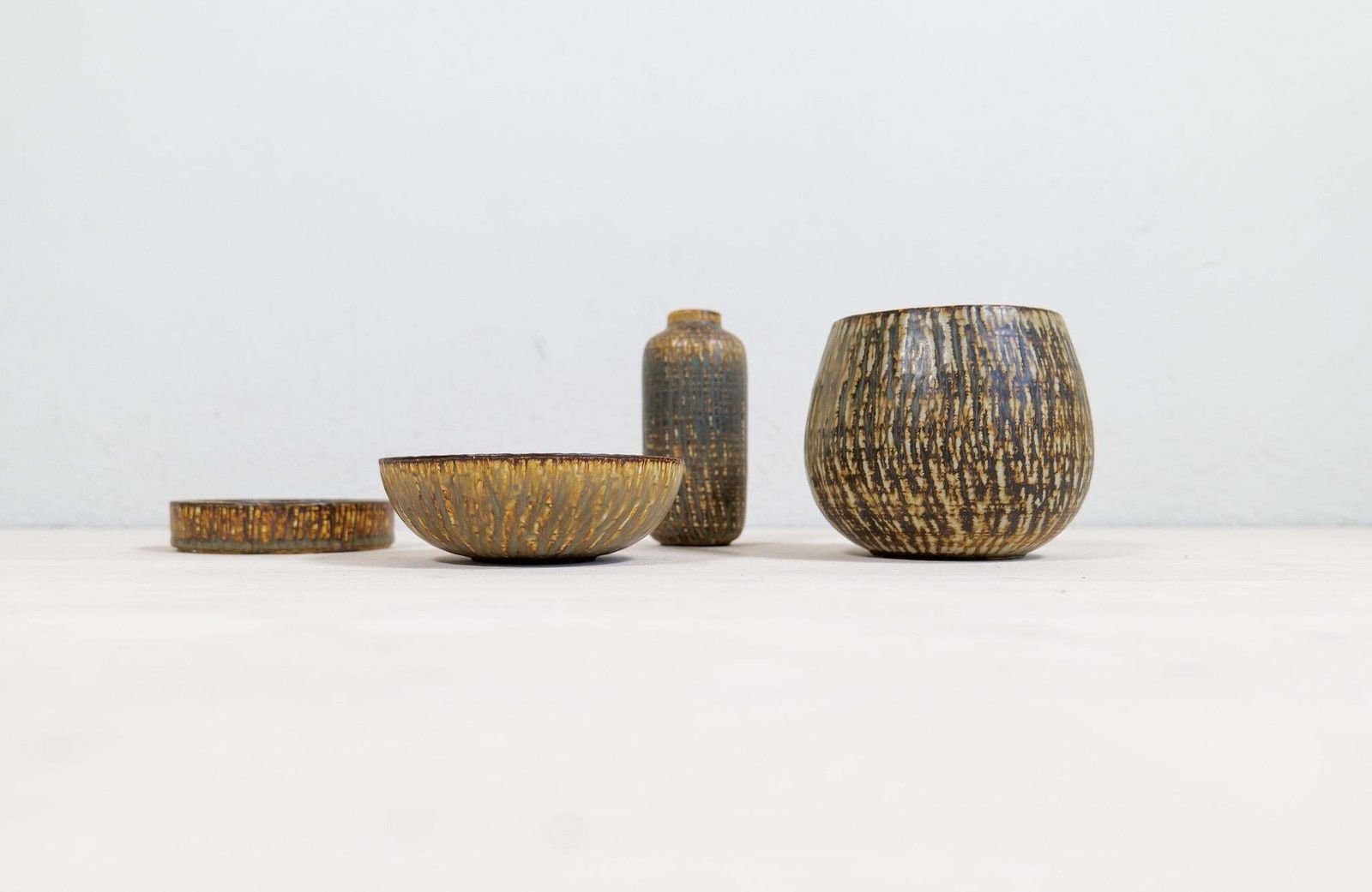 Midcentury Modern Set Of 4 Ceramic Pieces Rubus Gunnar Nylund Rörstrand, Sweden photo for sale