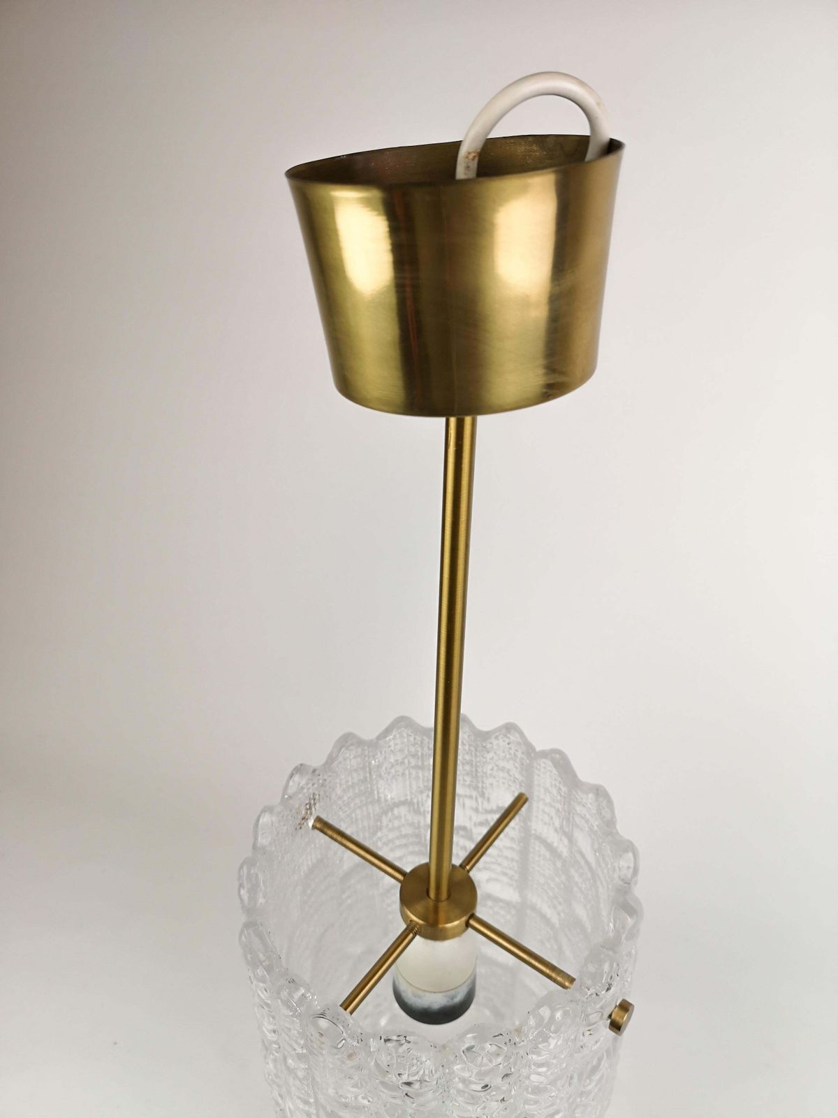 Mid Century Modern Carl Fagerlund For Orrefors Crystal Cylinder Pendant, 1960s photo vinterior