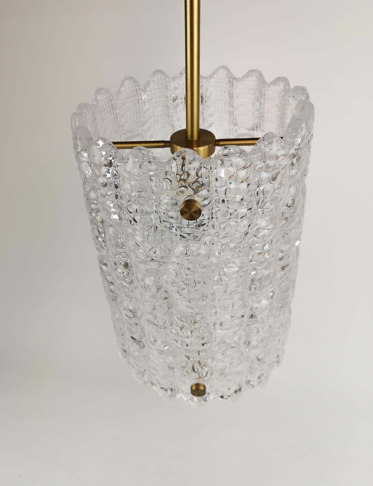 Mid Century Modern Carl Fagerlund For Orrefors Crystal Cylinder Pendant, 1960s photo vintage