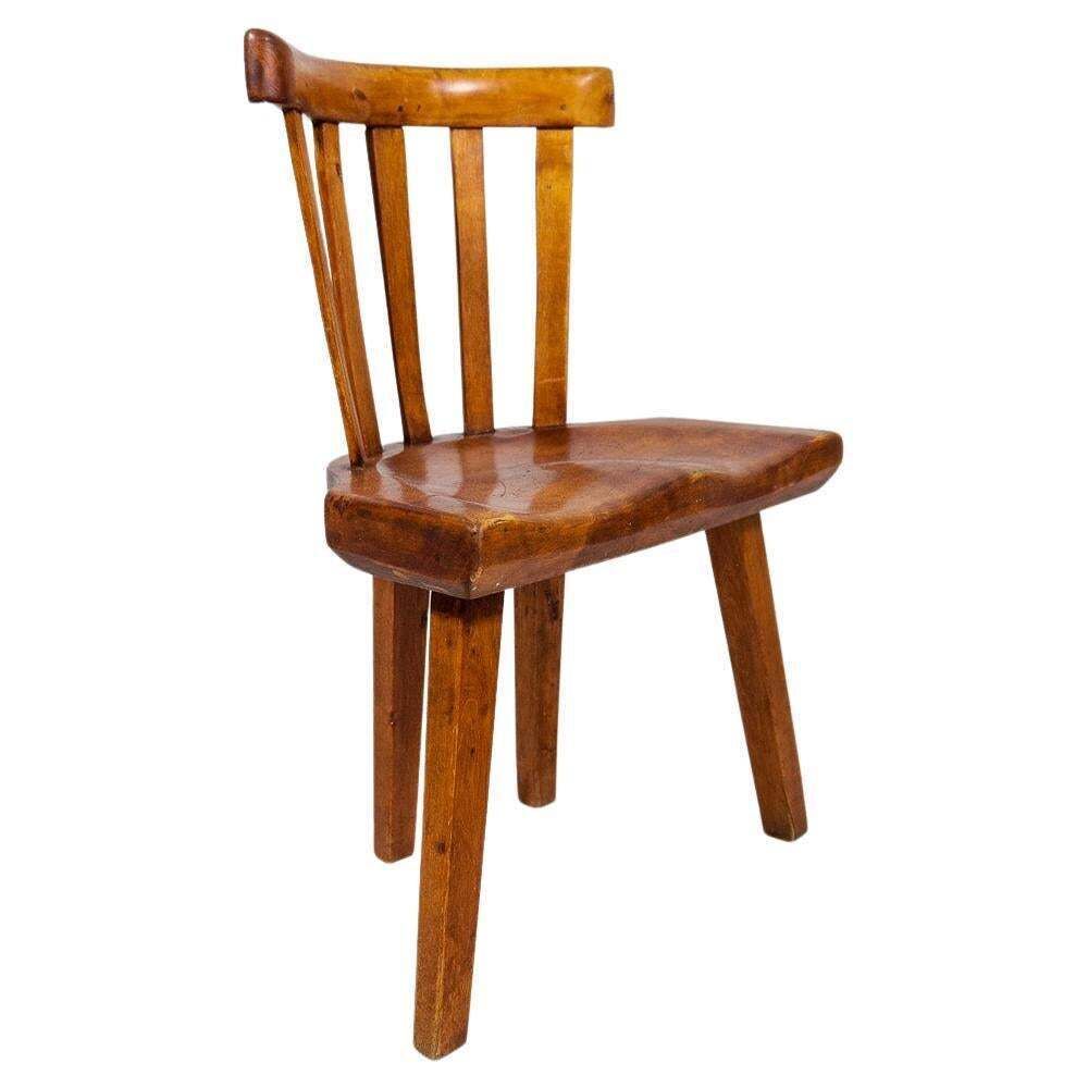 19th Century Swedish Folk Art Chair In Higly Decorative Shapes