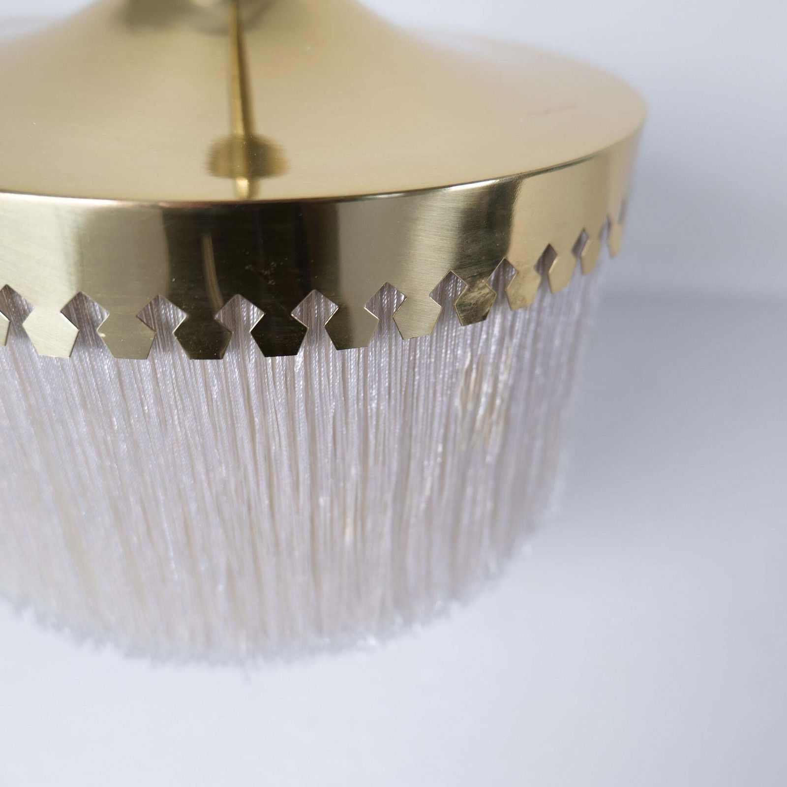 Midcentury Modern Hans Agne Jakobsson Ceiling Fringe Lamp Model T601, Sweden photo vintage