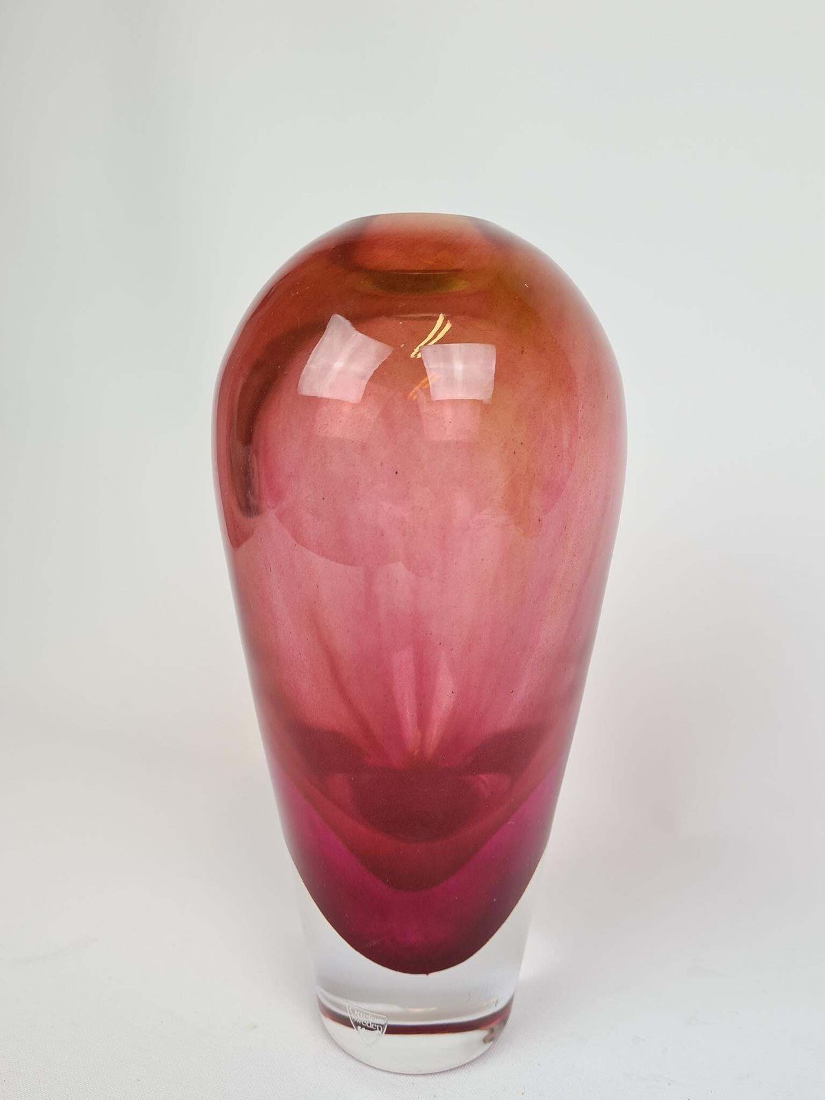 Scandinavian Modern Glass Vase Orrefors "Haze" Erika Lagerbielke, Sweden photo for sale