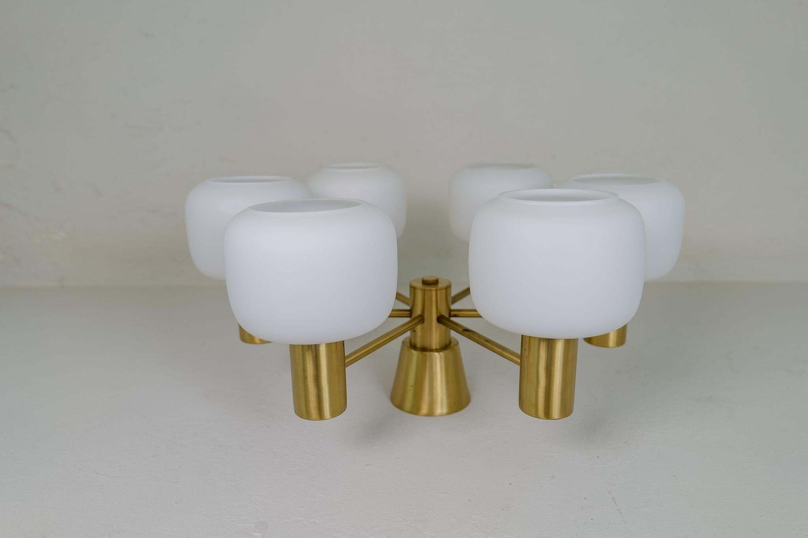 Mid Century Modern Brass Ceiling Fixture Asea Sweden, 1950s photo Lighting