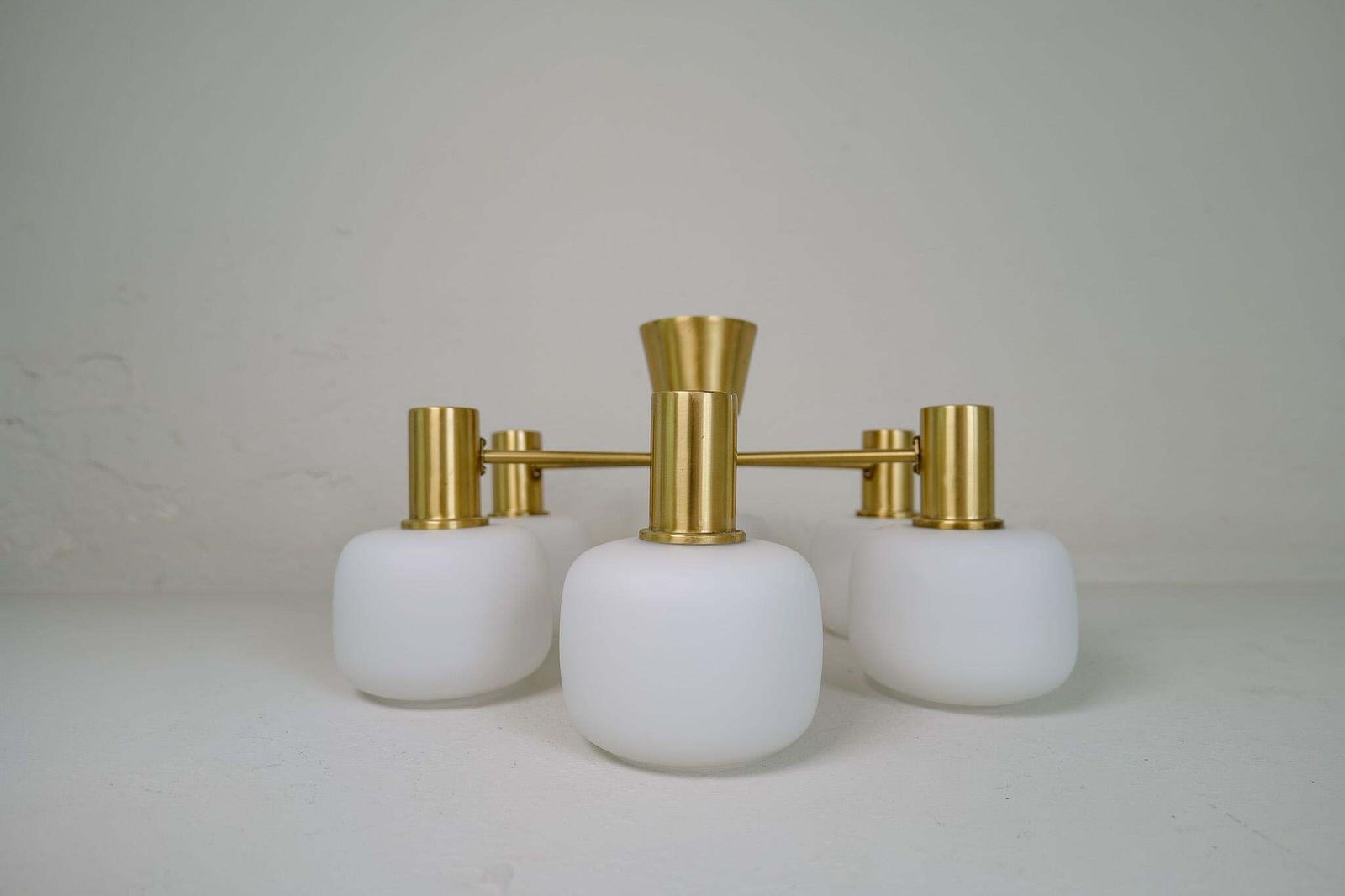 3635.0 Mid Century Modern Brass Ceiling Fixture Asea Sweden, 1950s photo