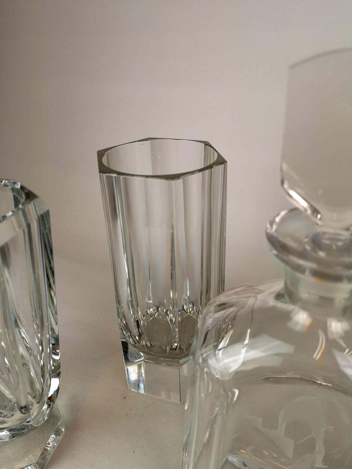 Art Deco Set Of 3 Crystal Pieces Elis Bergh Kosta, Sweden, 1930s photo Home Decor