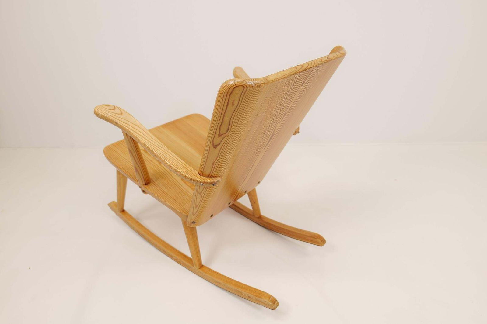 photo for sale Midcentury Rocking Chair In Pine, Göran Malmvall, Sweden, 1940s