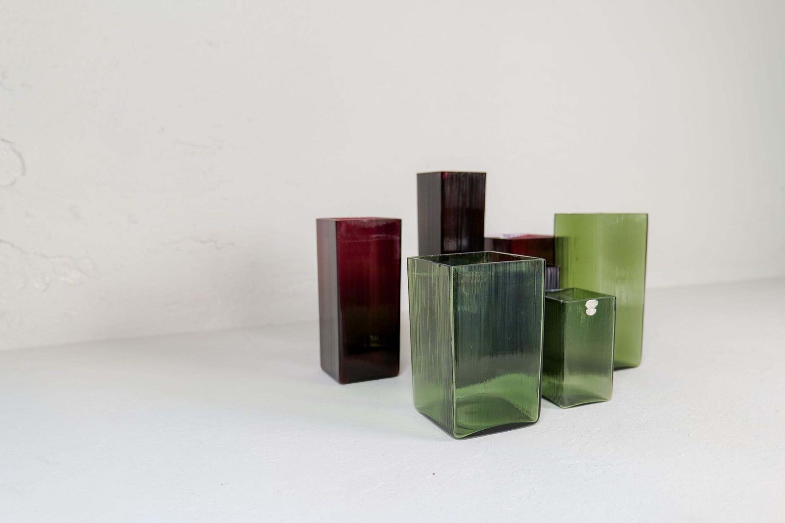 Midcentury Collection Of Seven "Ice" Gullaskruf Vases, Sweden, 1960s photo 1937.0