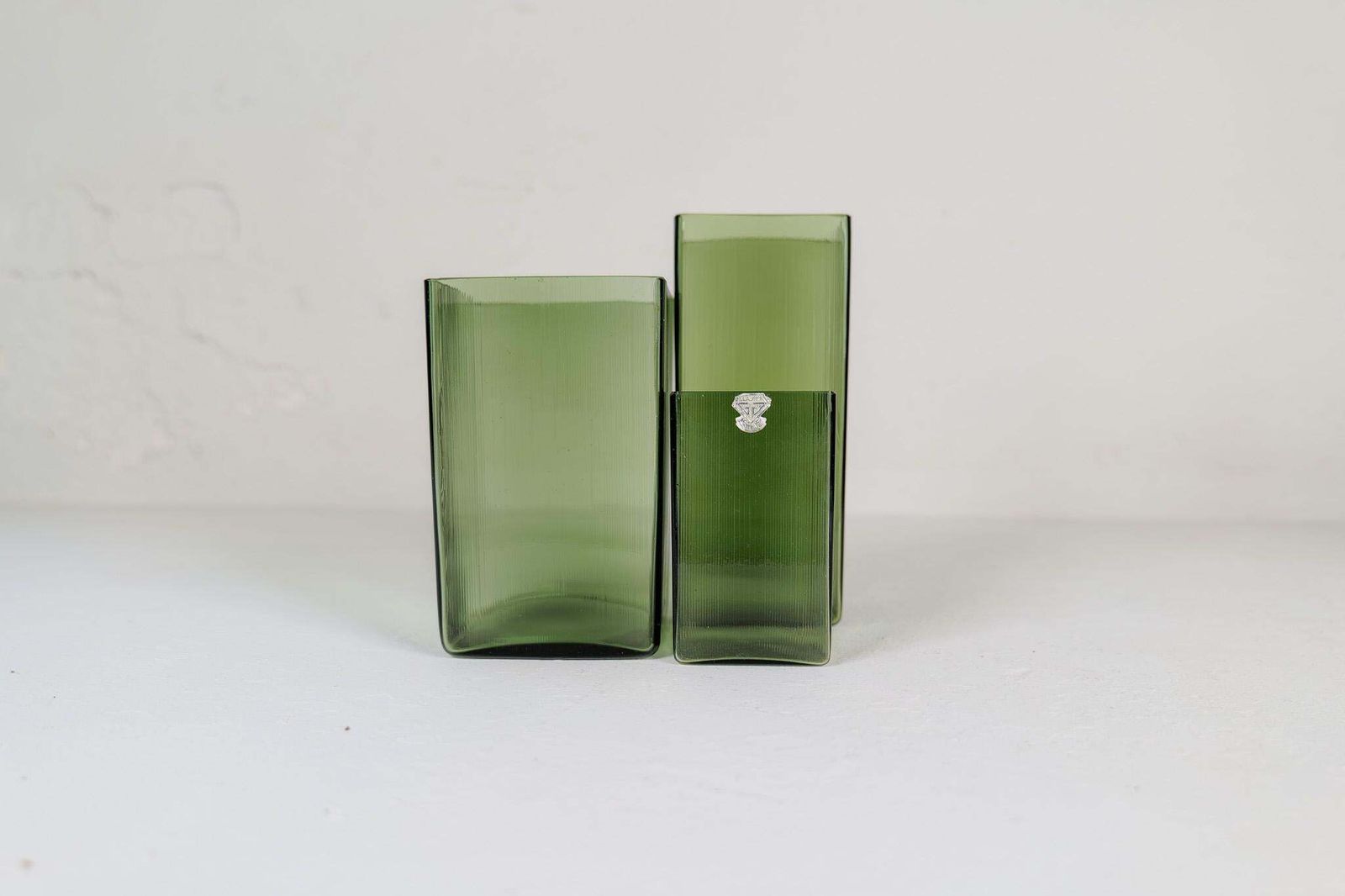 photo furniture Midcentury Collection Of Seven "Ice" Gullaskruf Vases, Sweden, 1960s