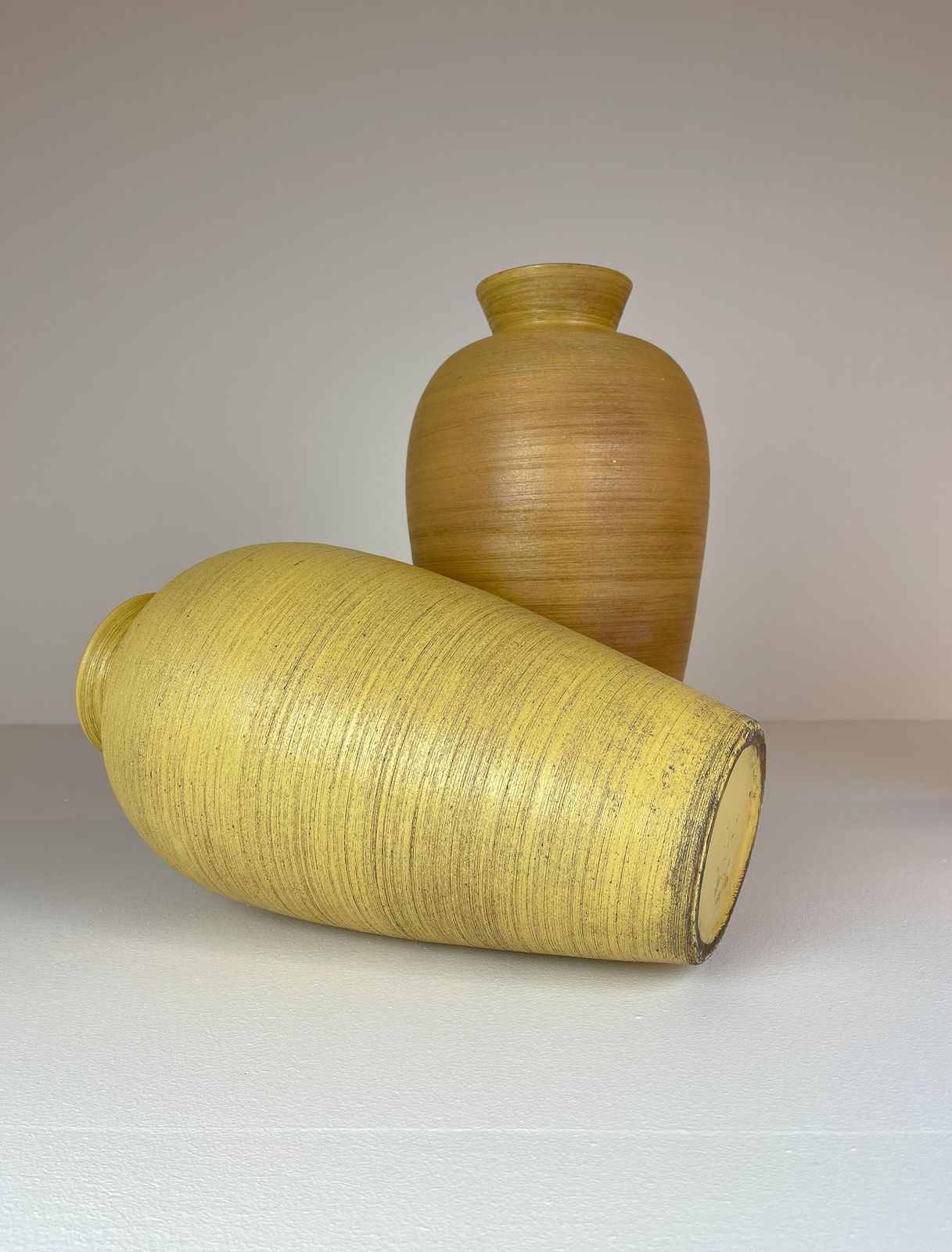 1881.0 Pair Of Art Deco Floor Vases By Upsala Ekeby, Sweden, 1940s photo