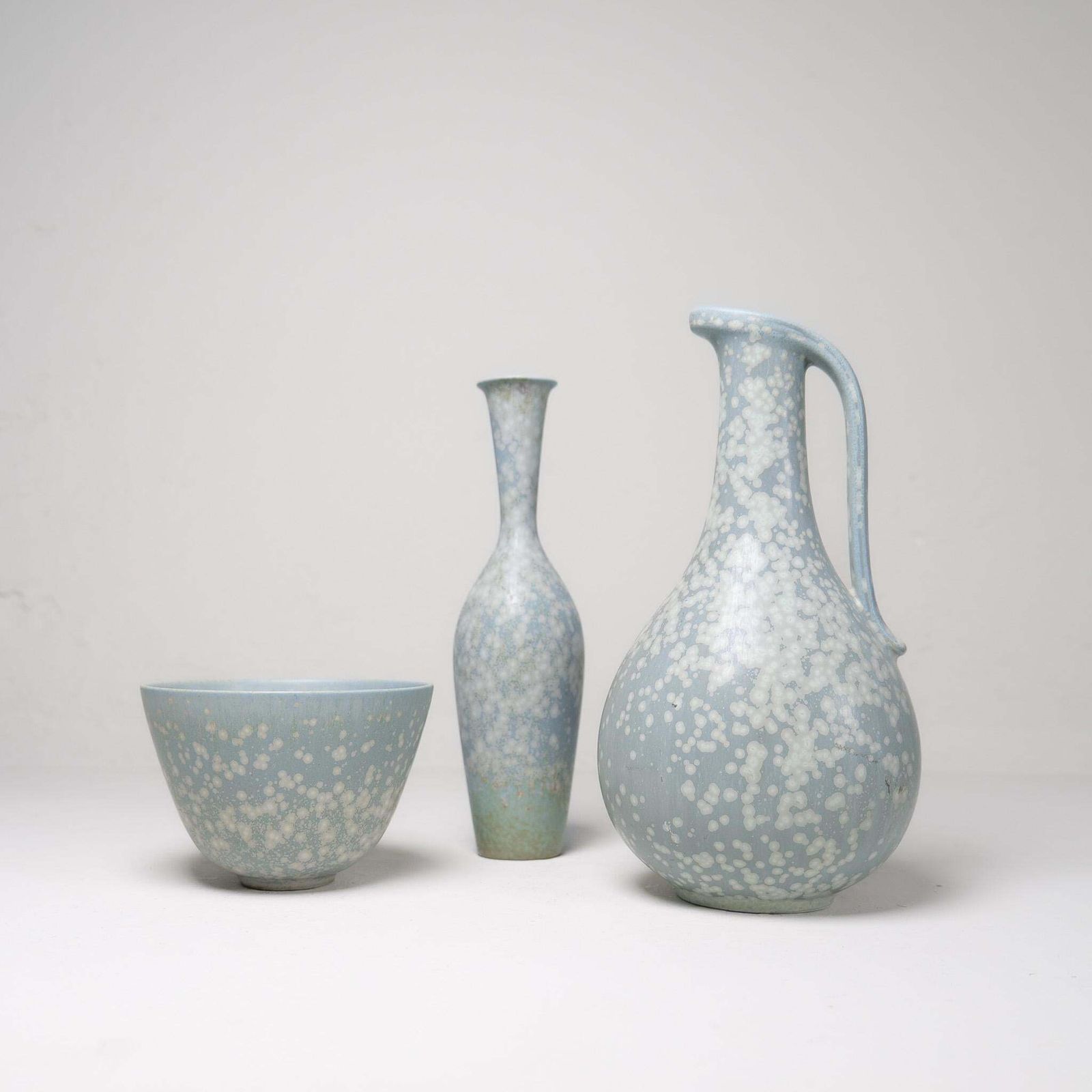 Midcentury Modern Set Of 3 Ceramic Pieces Rörstrand Gunnar Nylund, Sweden, 1950s photo Home Decor