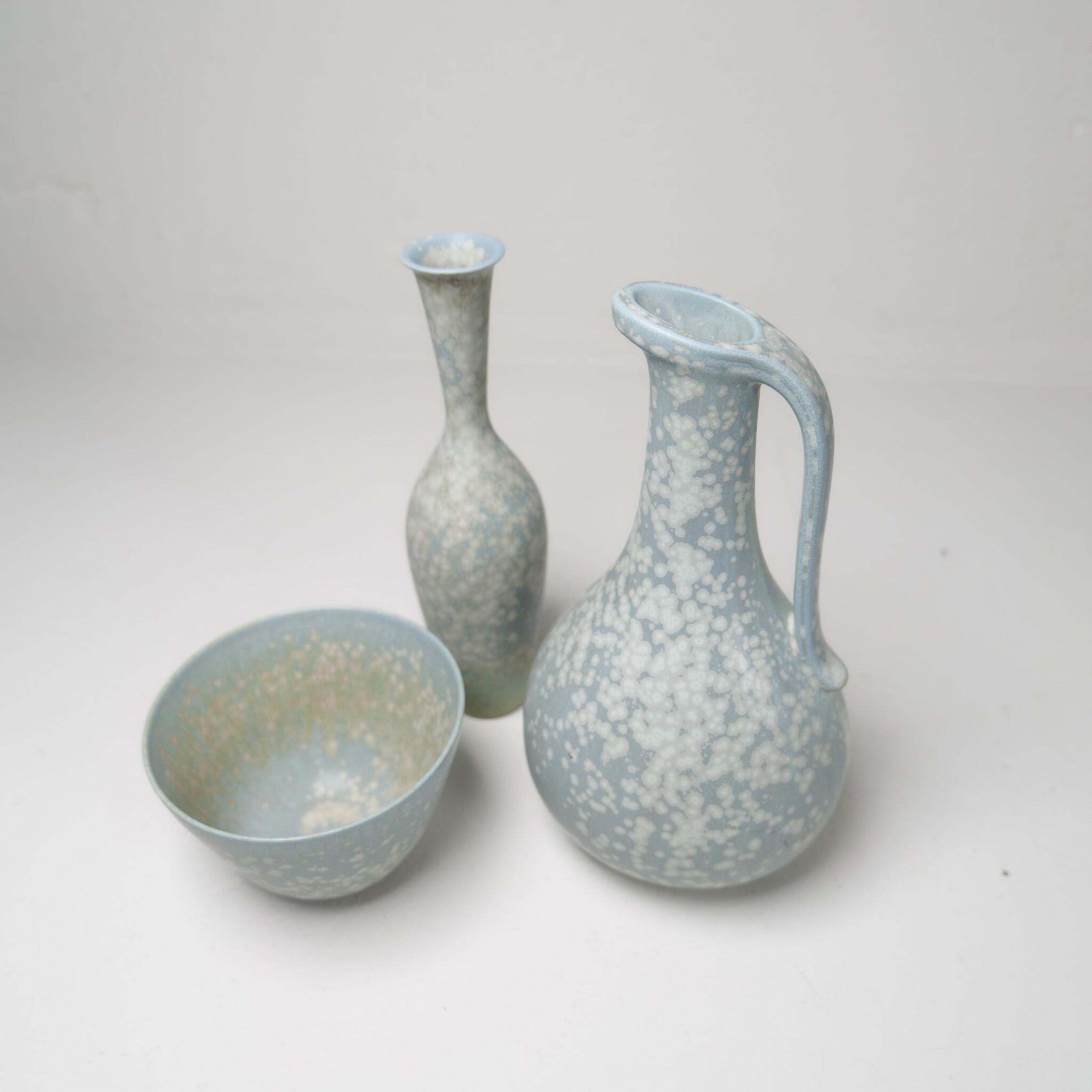 Midcentury Modern Set Of 3 Ceramic Pieces Rörstrand Gunnar Nylund, Sweden, 1950s photo 2779.0
