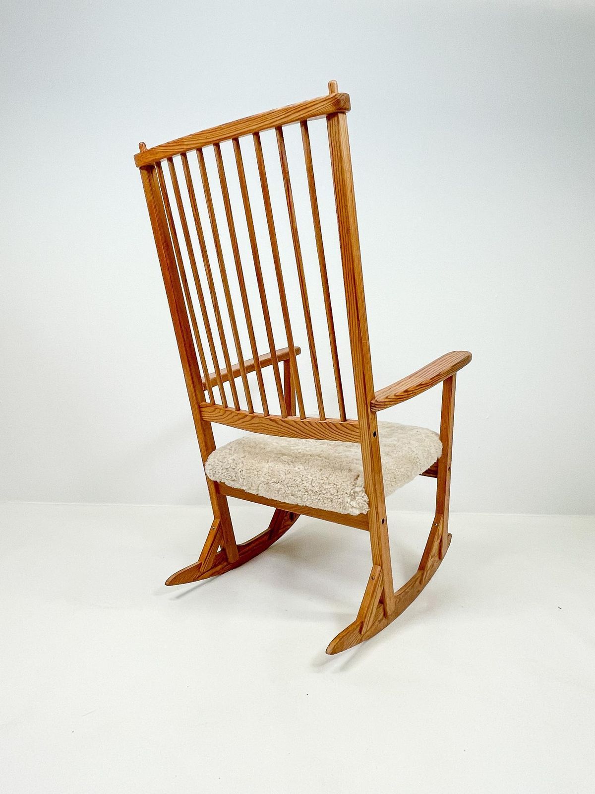 Furniture Midcentury Rocking Chair In Pine And Sheepskin Yngve Ekström Sweden photo