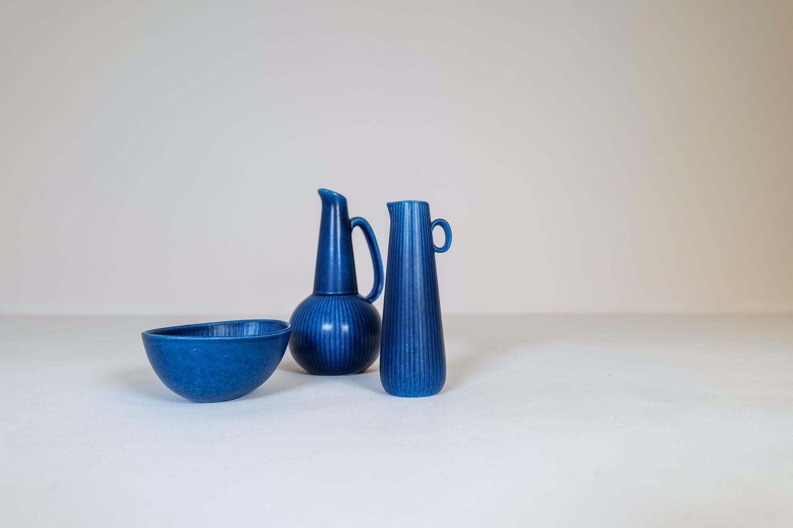 Midcentury Modern Set Of 3 Rörstrand Ritzi Vases And Bowl Gunnar Nylund photo for sale