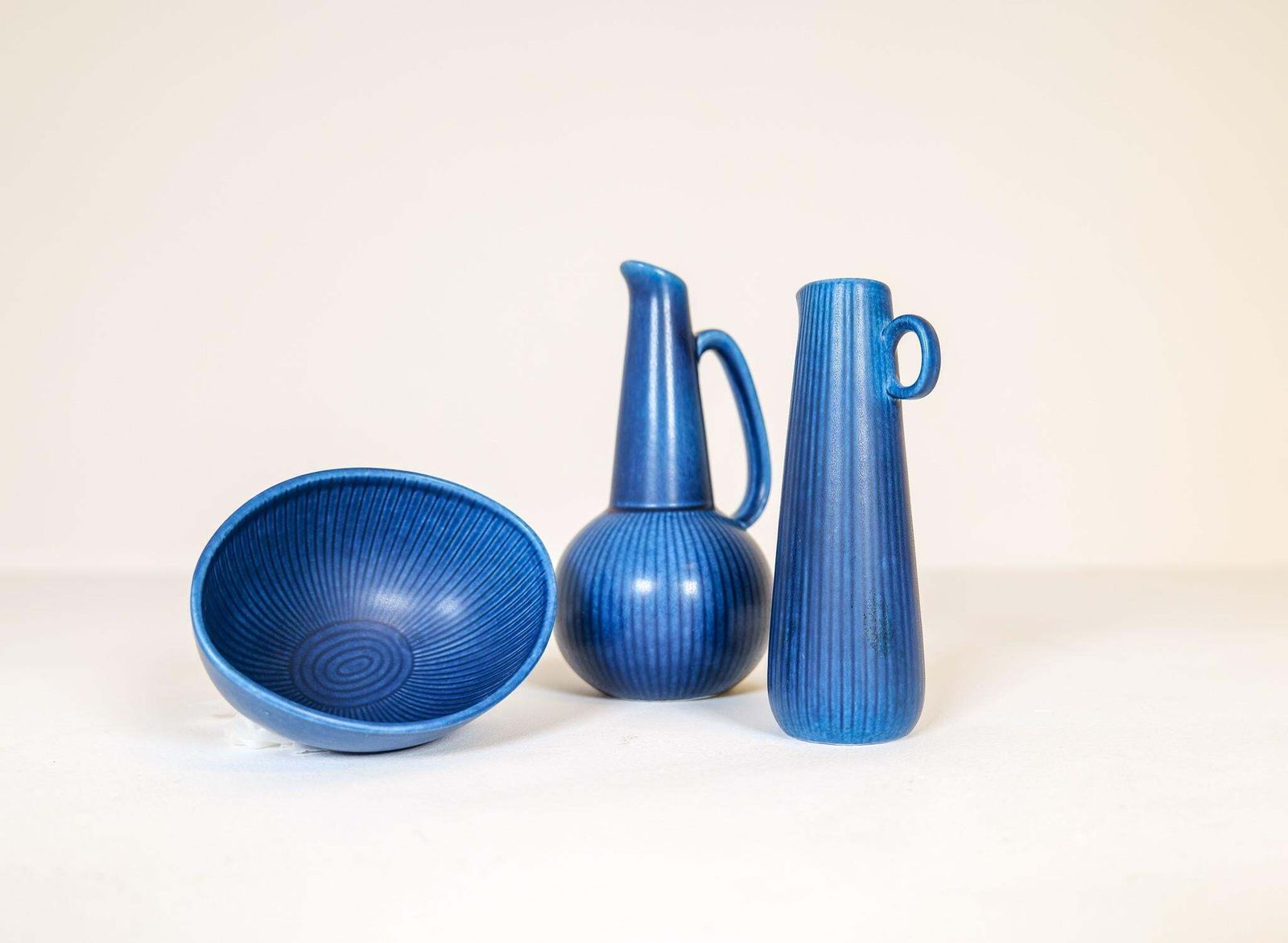 Midcentury Modern Set Of 3 Rörstrand Ritzi Vases And Bowl Gunnar Nylund photo vinterior