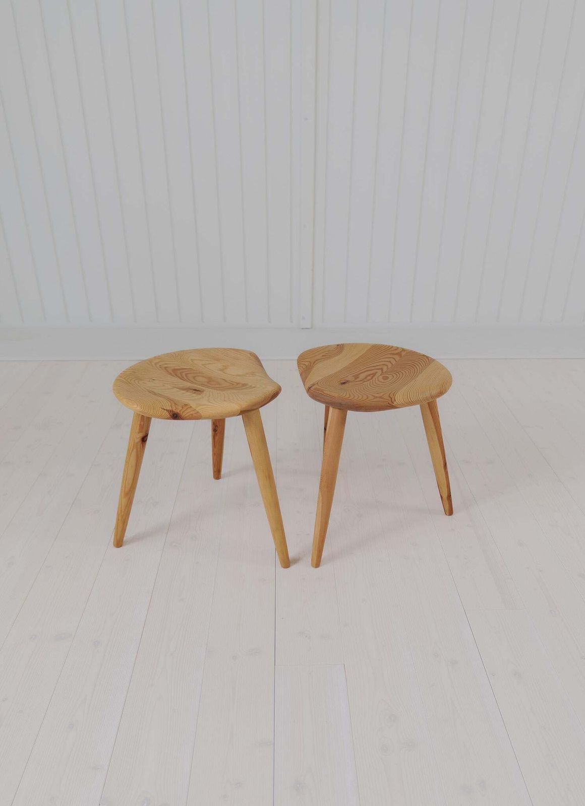 photo furniture Midcentury Modern Pair Sculptural Stools In Pine By Norsk Husflid 1960s Norway