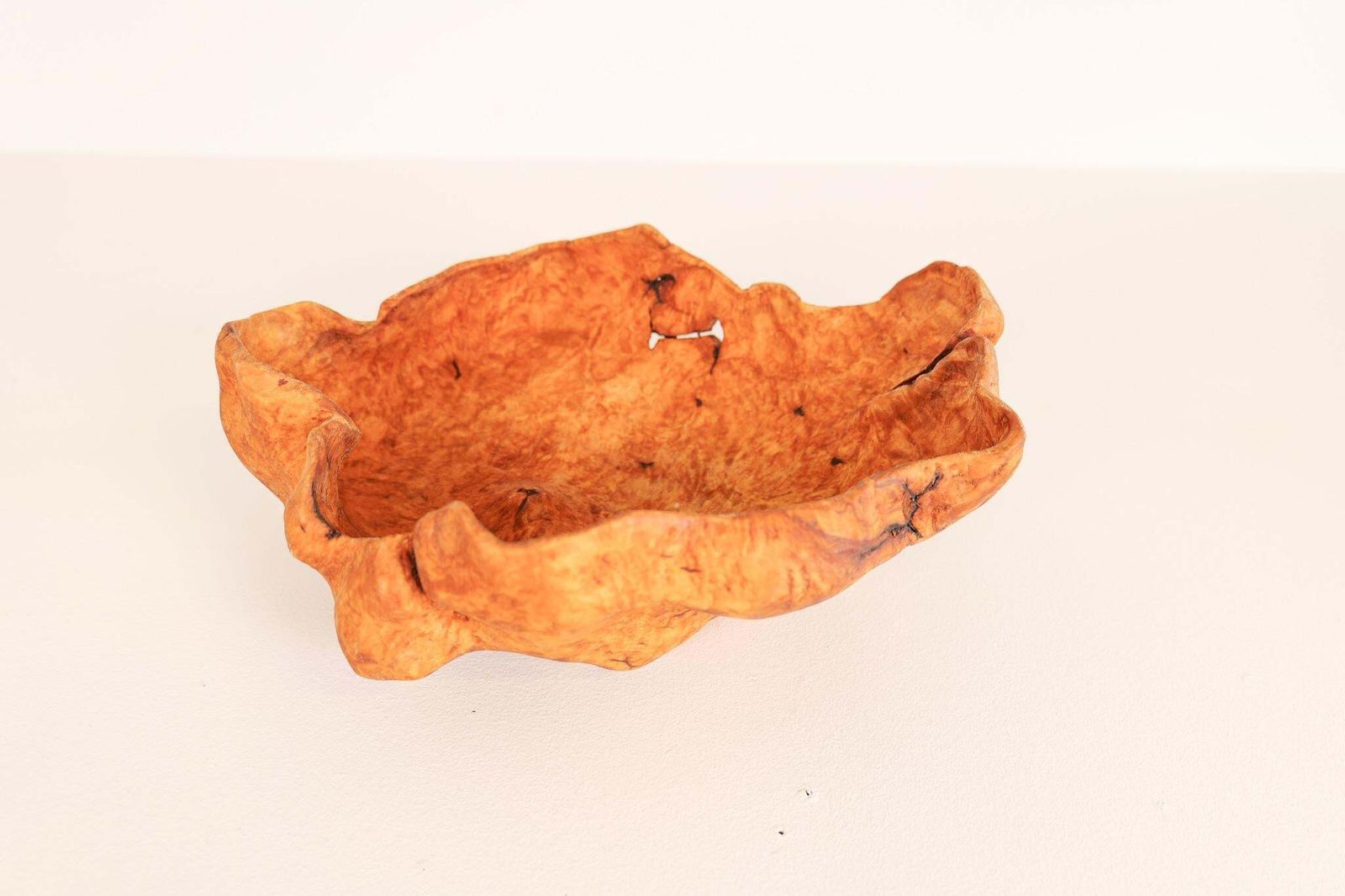 Scandinavian Modern Swedish Folk Art Large Organic Burl Bowl, Circa 1960s photo vintage