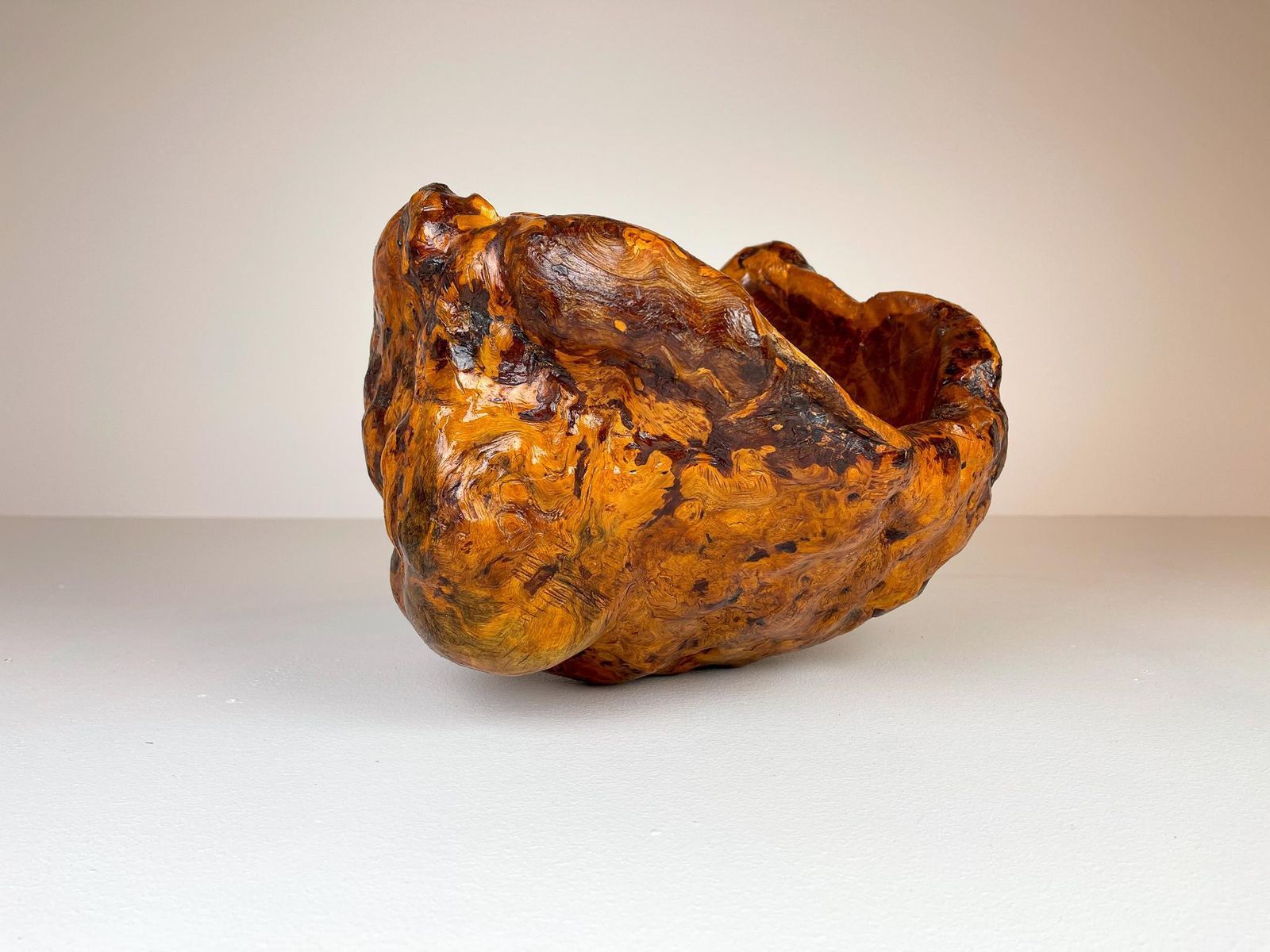 Exeptional Large Swedish Folk Art Organic Burl Bowl, Circa 1960s photo for sale
