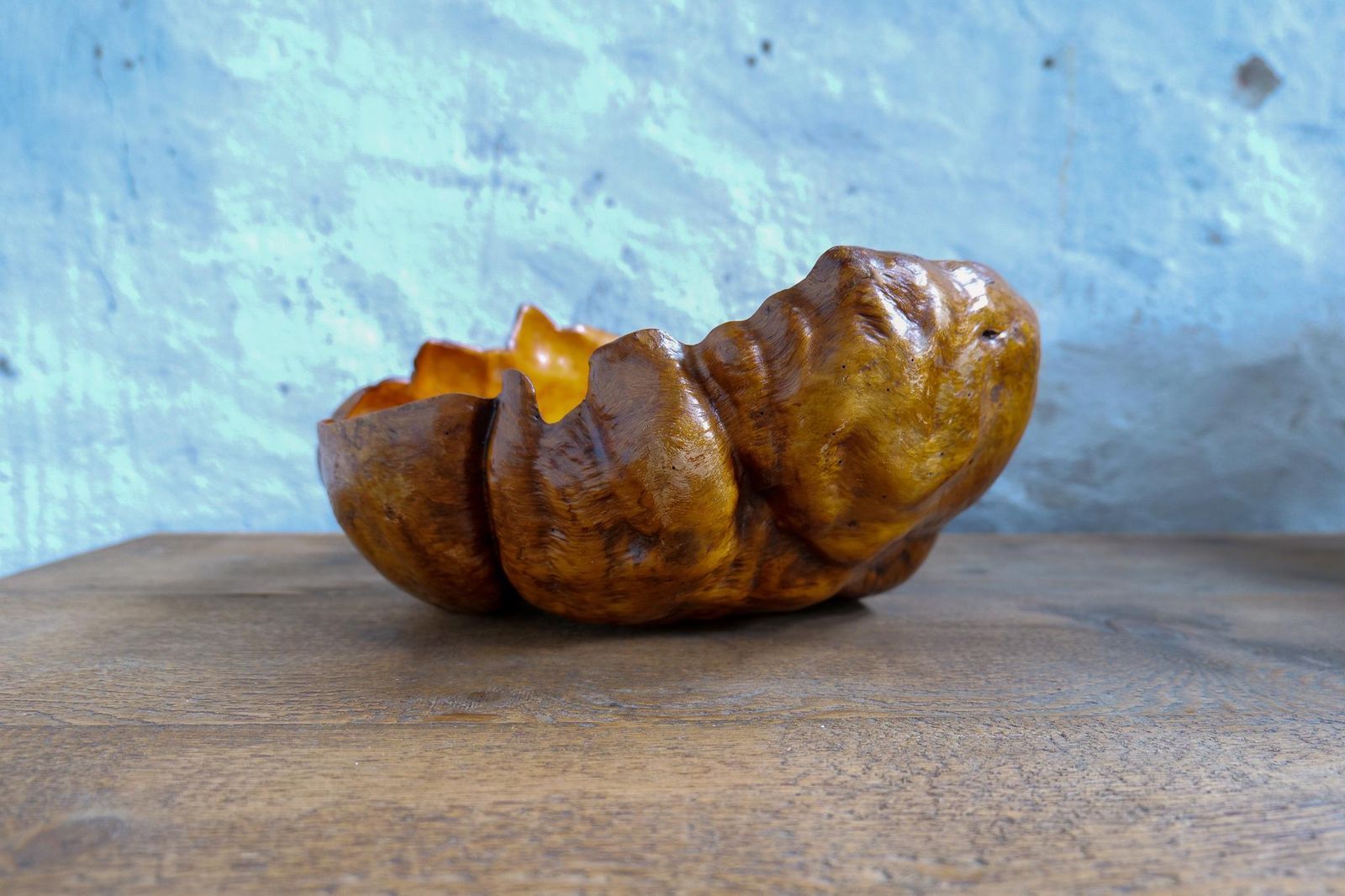 Swedish Folk Art Very Large Organic Burl Curly Dark Grain Birch Bowl, Circa 1960s photo buy
