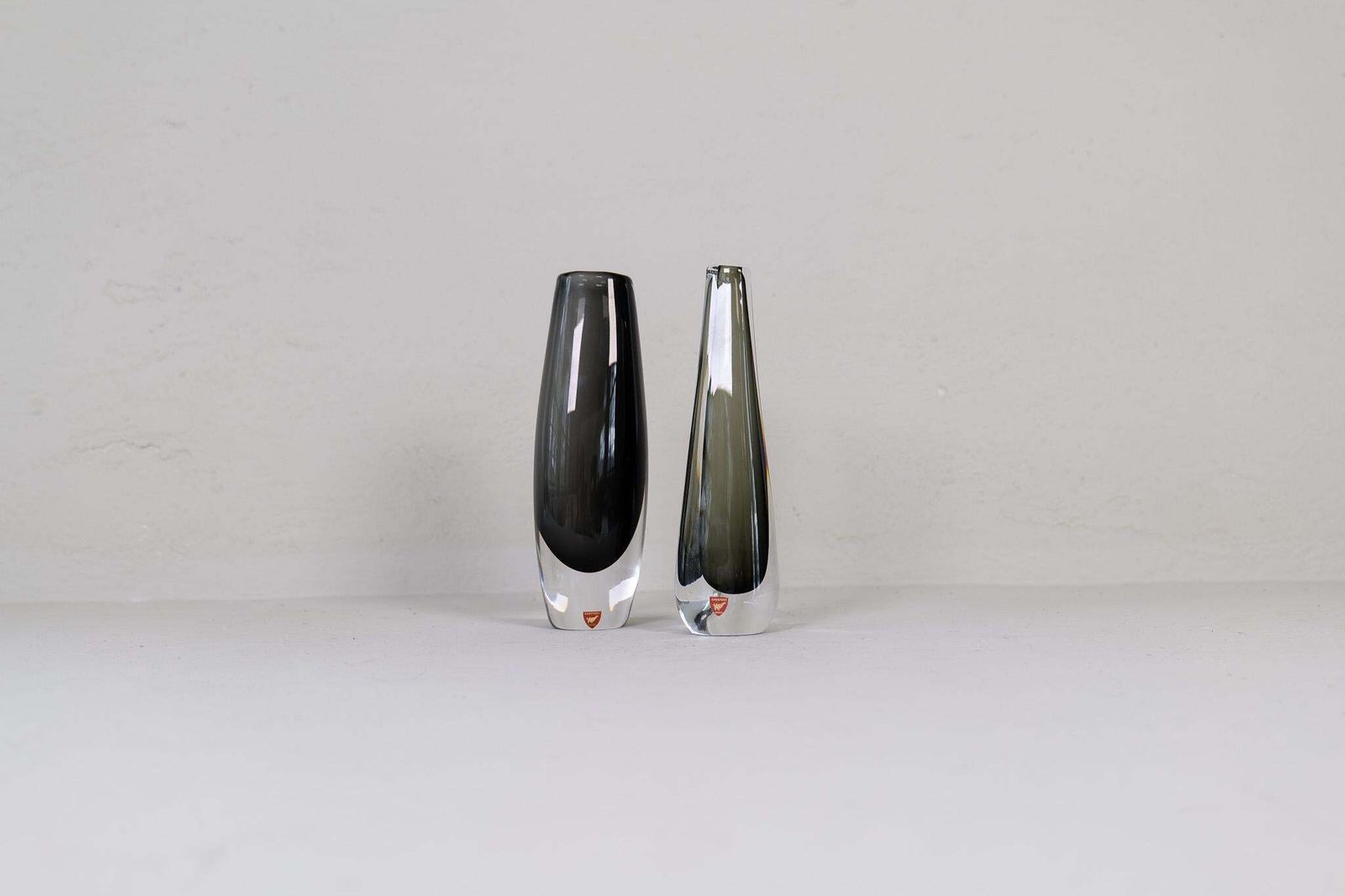 Mid Century Modern Nils Landberg Orrefors Set Of 2 Vases, Circa 1950s, Sweden photo furniture
