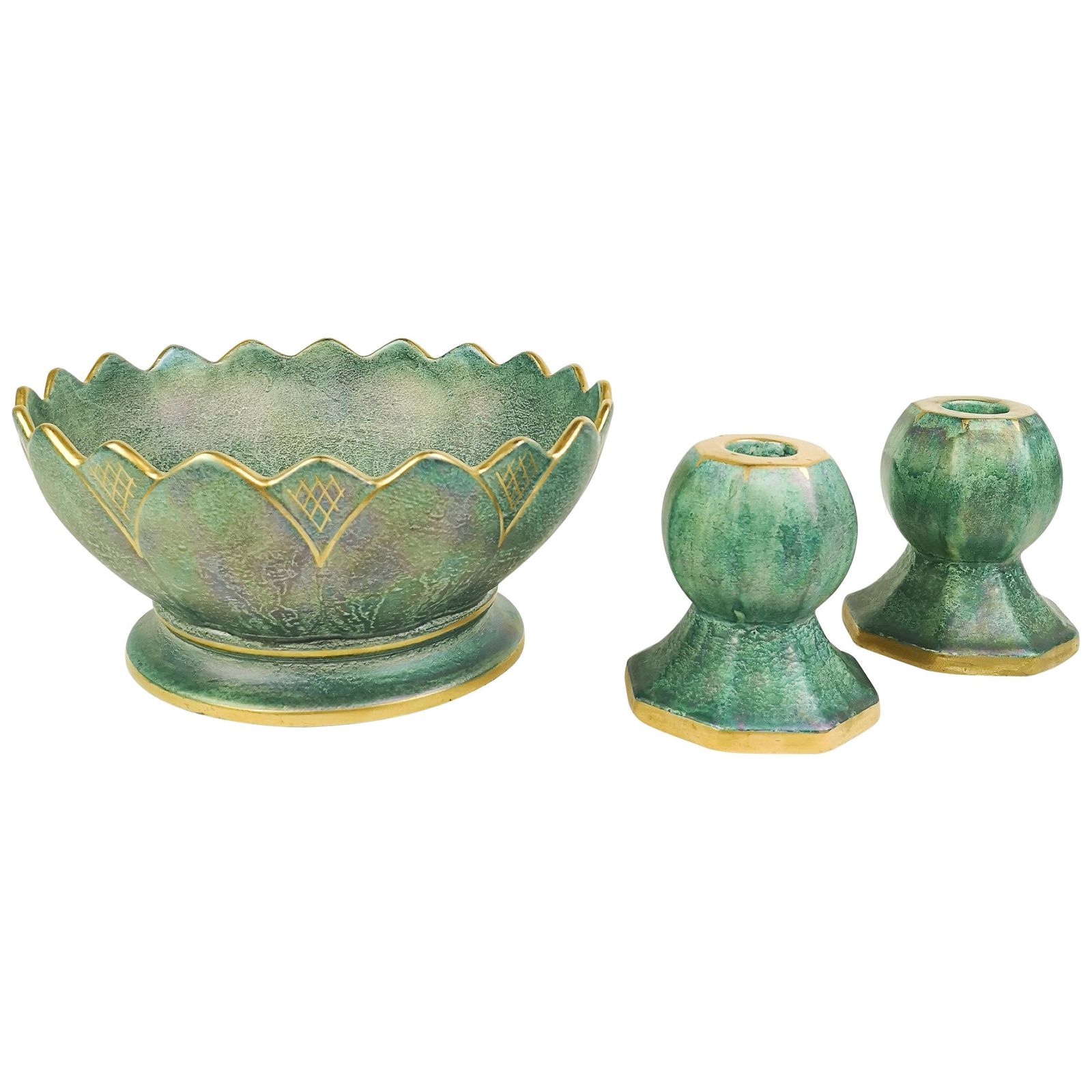 Gustavsberg Art Deco Bowl And Candlesticks Josef Ekberg