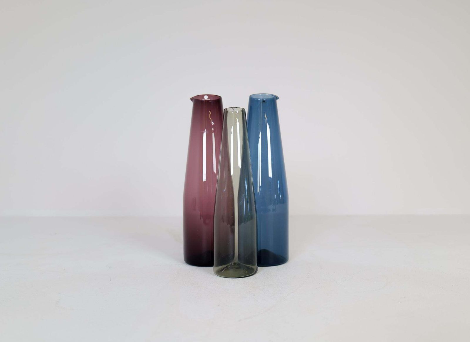 Midcentury Collection Of 3 Bird Carafes Iittala Timo Sarpaneva Finland, 1950s photo furniture