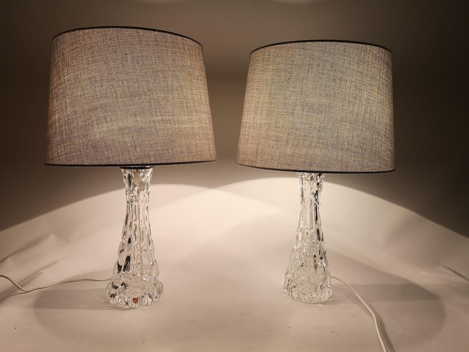 Swedish Midcentury Crystal Table Lamps Orrefors By Carl Fagerlund photo furniture
