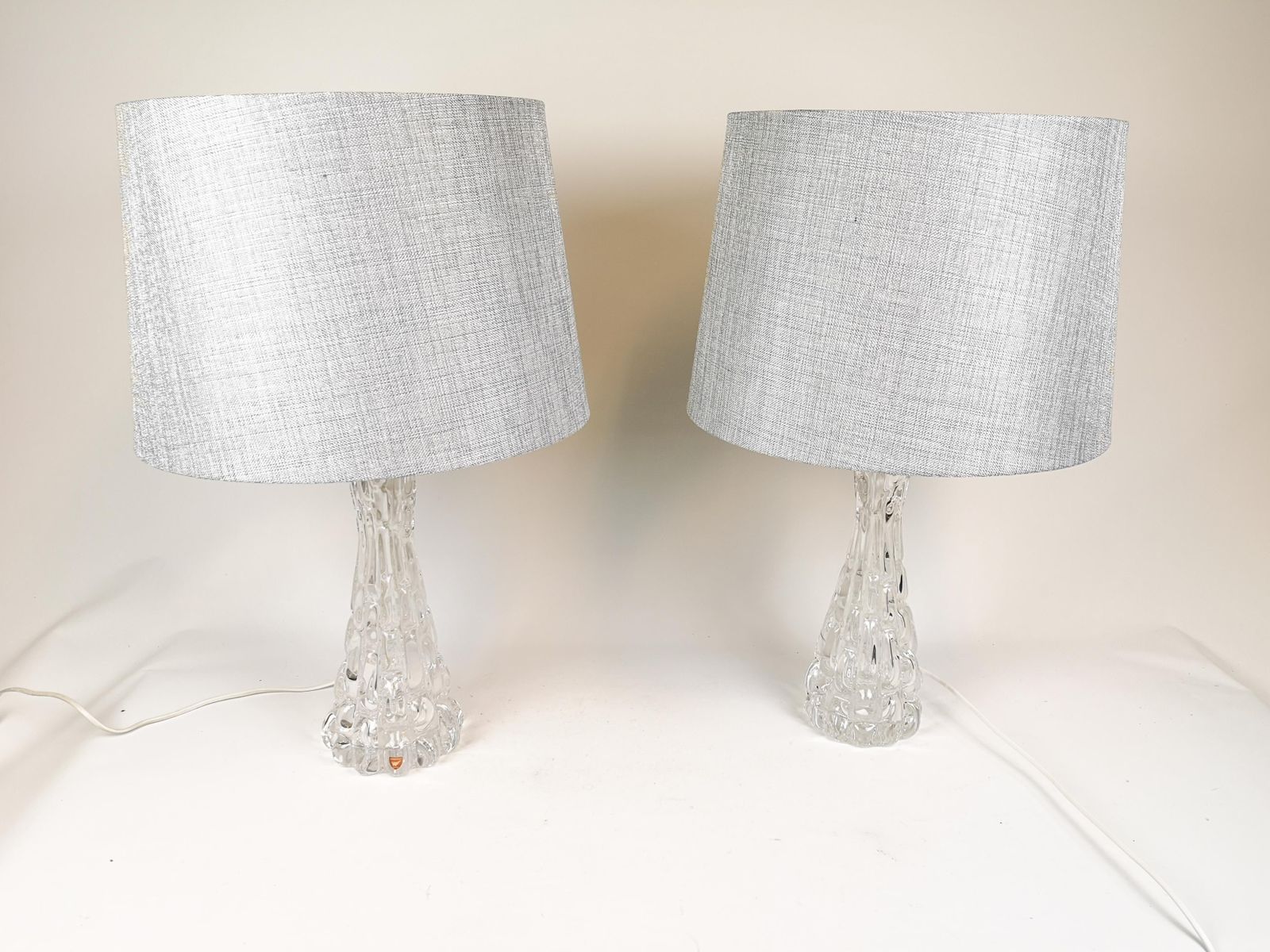 Swedish Midcentury Crystal Table Lamps Orrefors By Carl Fagerlund photo for sale