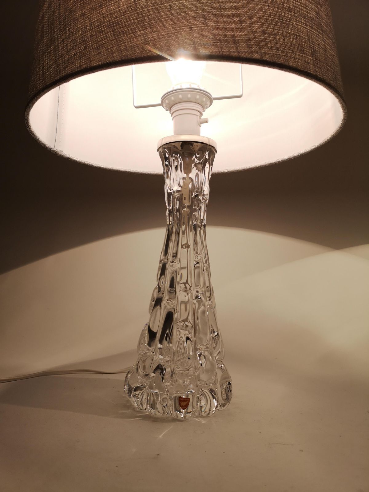 Swedish Midcentury Crystal Table Lamps Orrefors By Carl Fagerlund photo vintage
