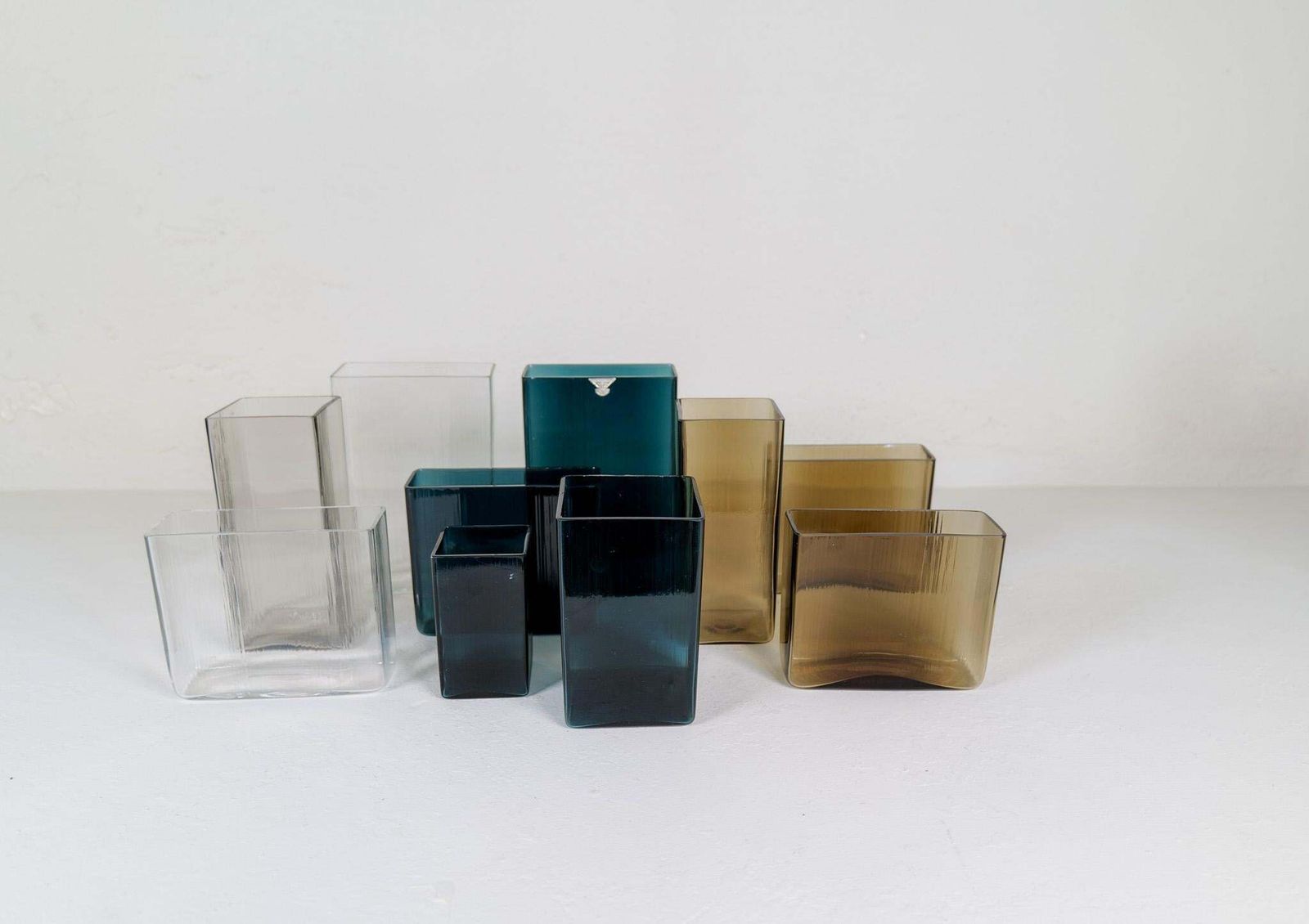 Midcentury Modern Collection Of Ten "Ice" Gullaskruf Vases, Sweden, 1960s photo for sale